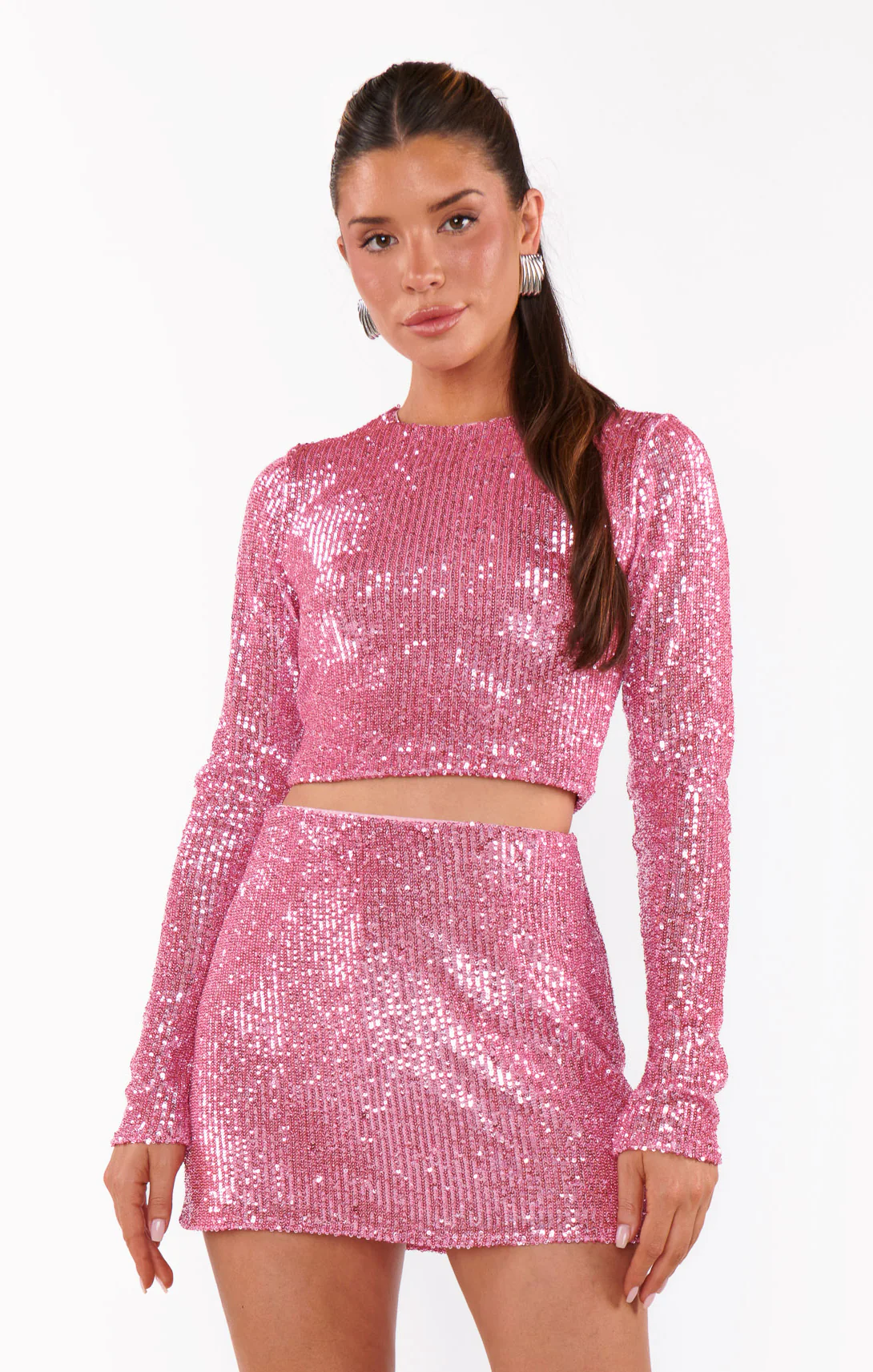 Last Call Top ~ Party Pink Sequins