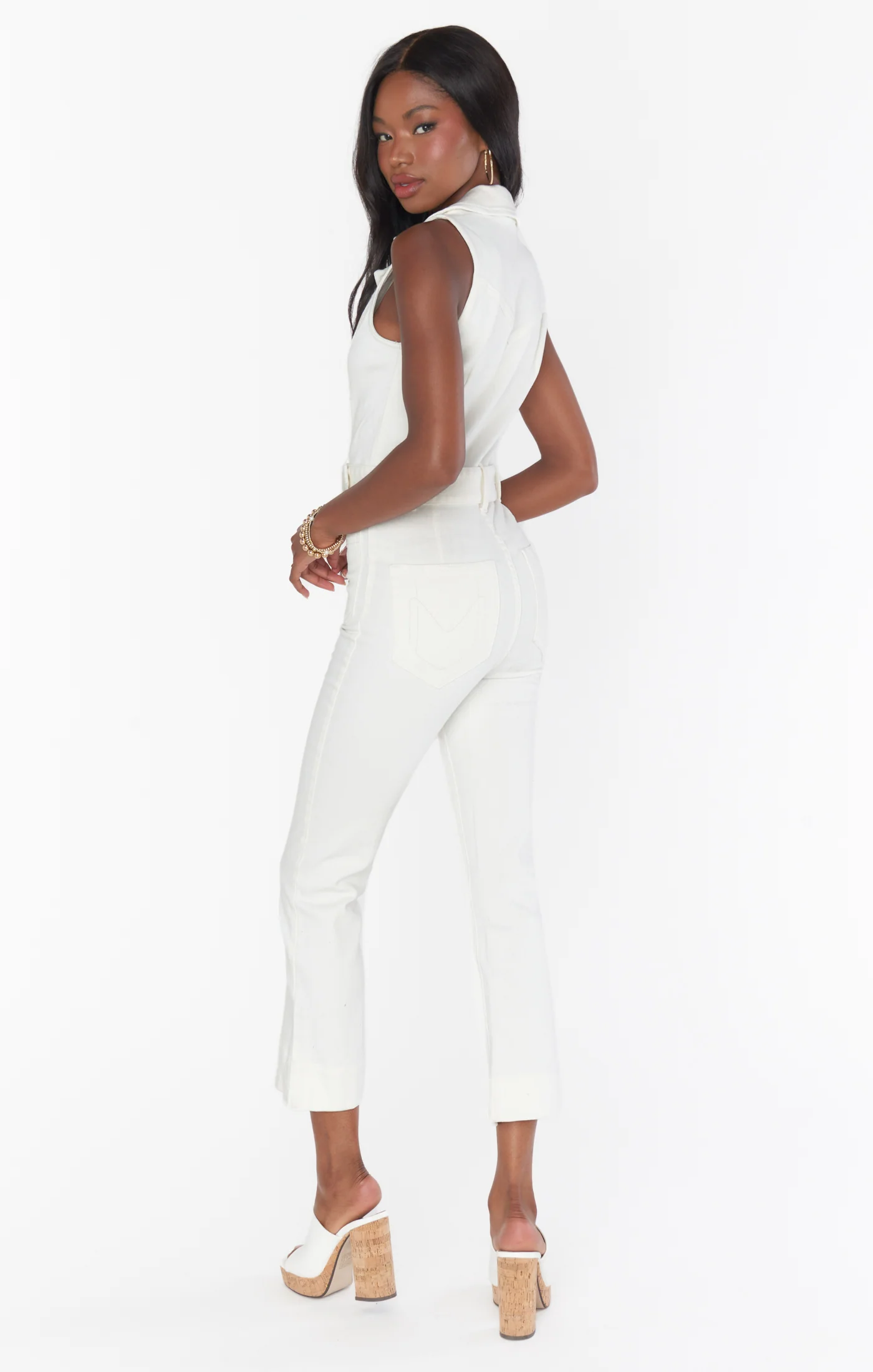 Jacksonville Cropped Jumpsuit ~ Pearly White