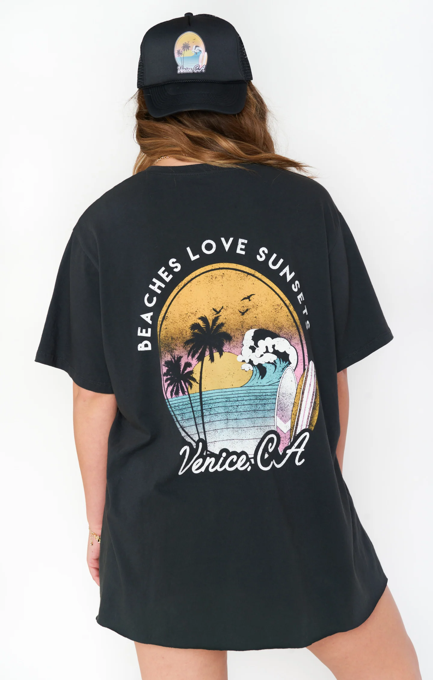 Venice Graphic Trucker Hat ~ Black