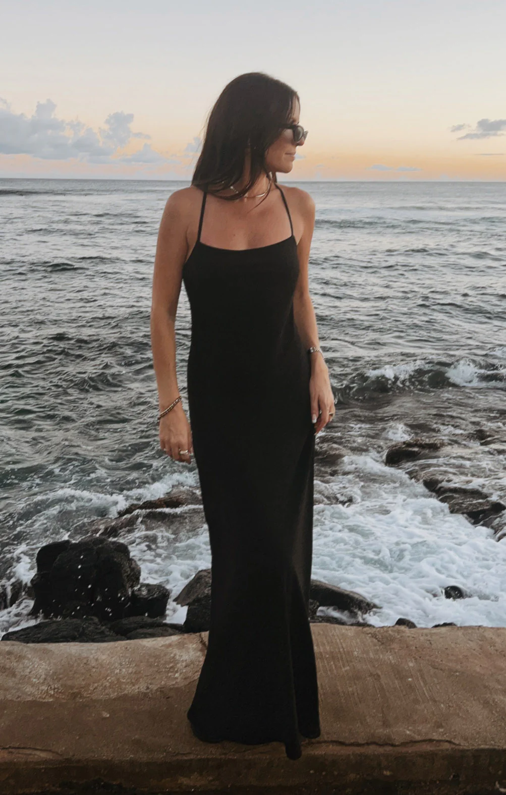 Eva Flow Dress ~ Black Silk