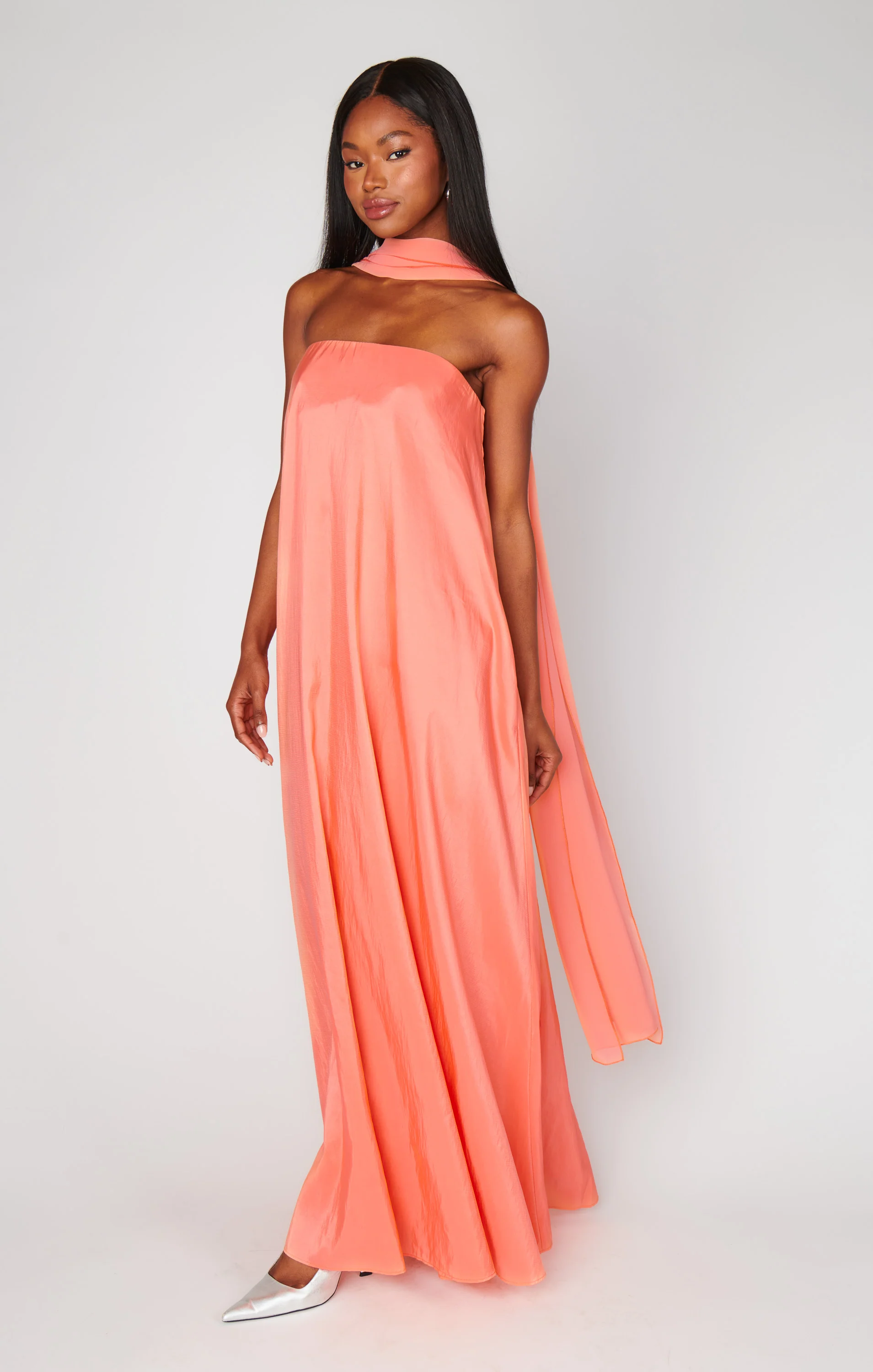 Tinsley Tube Dress ~ Cantaloupe Light Taffeta