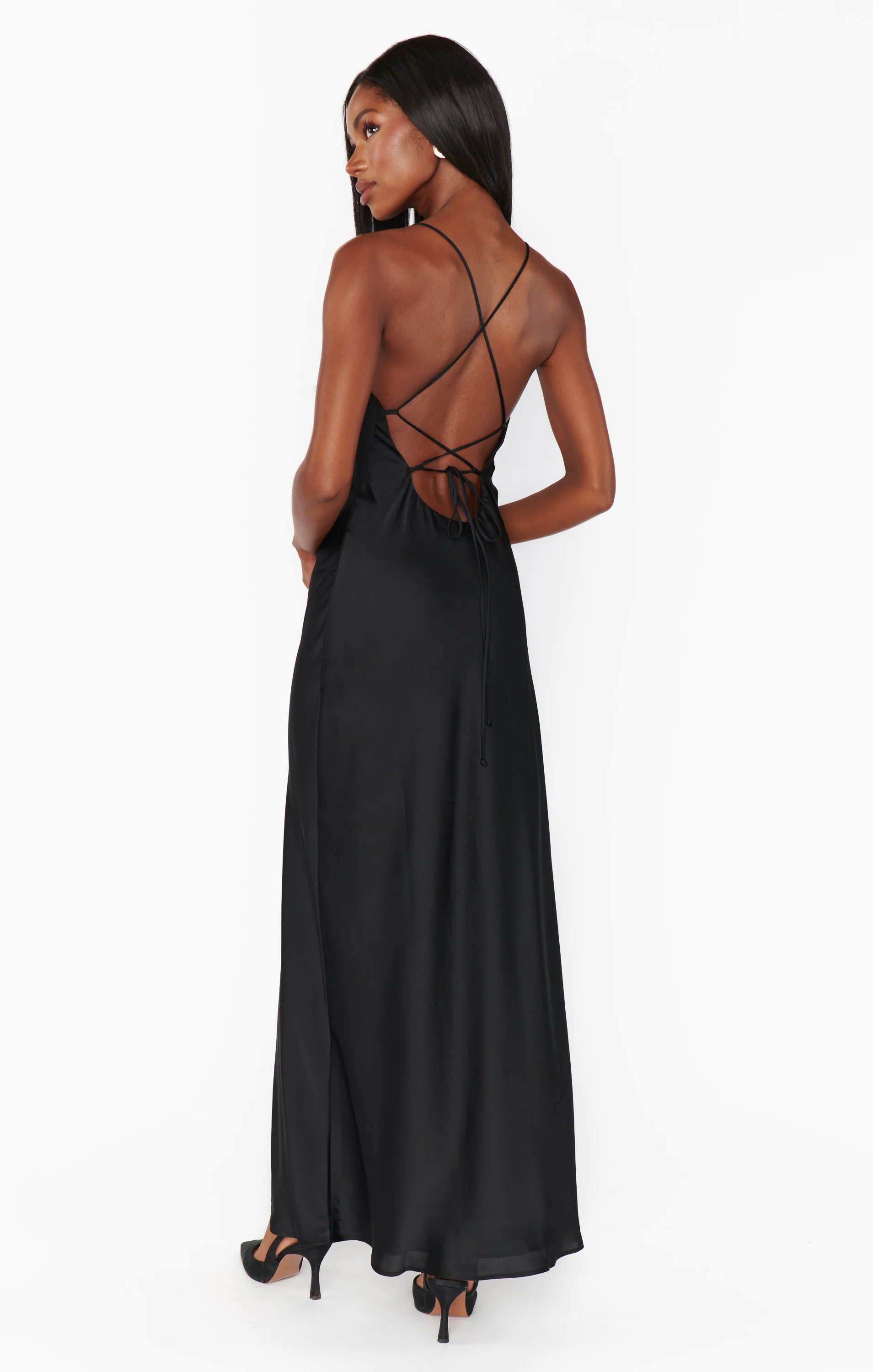 Eva Flow Dress ~ Black Silk