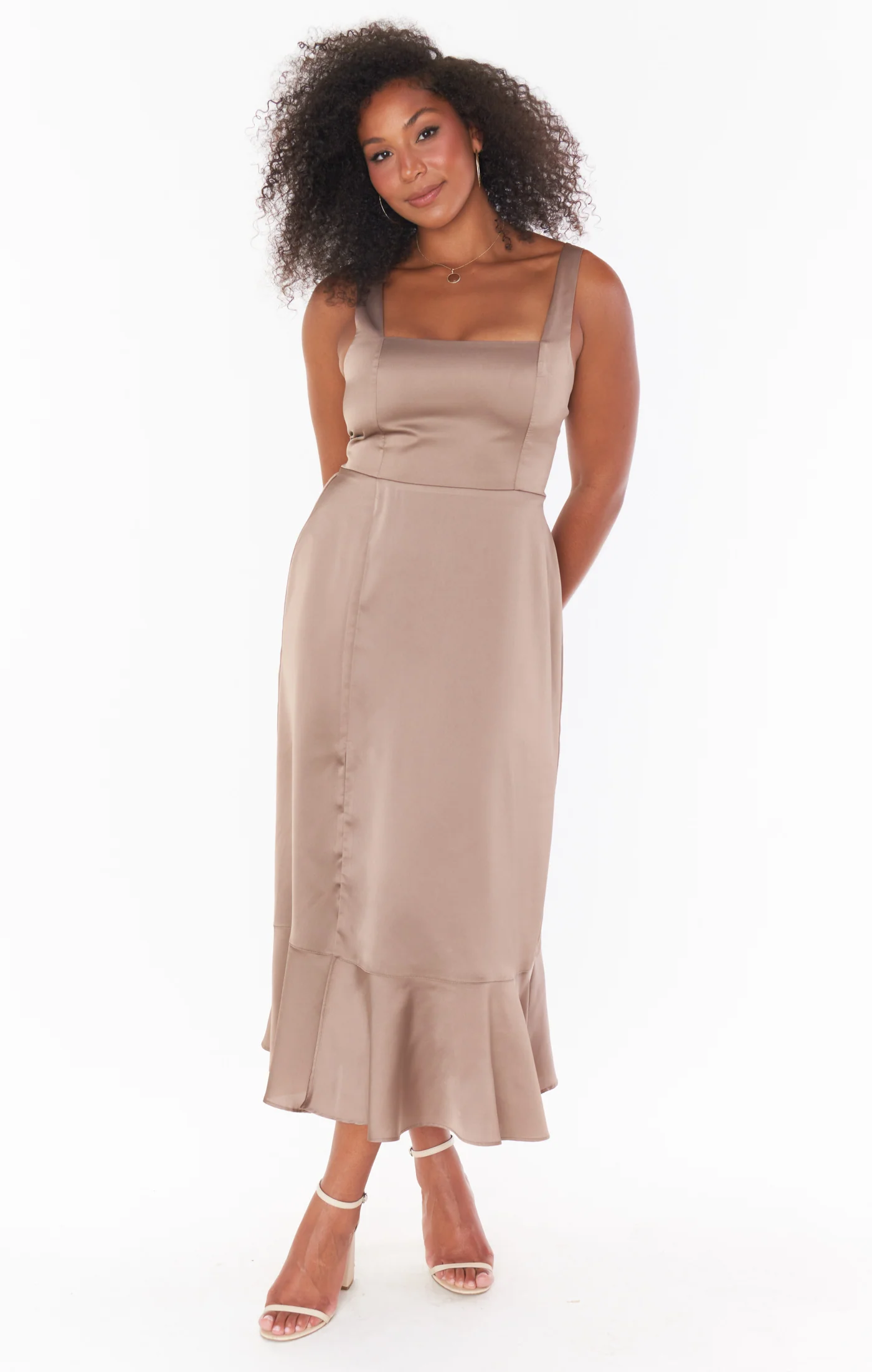 Elena Midi Dress ~ Desert Velvet