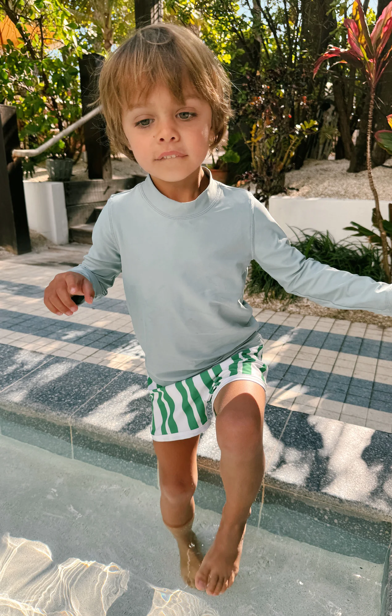 Little Beach Bum Trunks ~ Center Court Stripe
