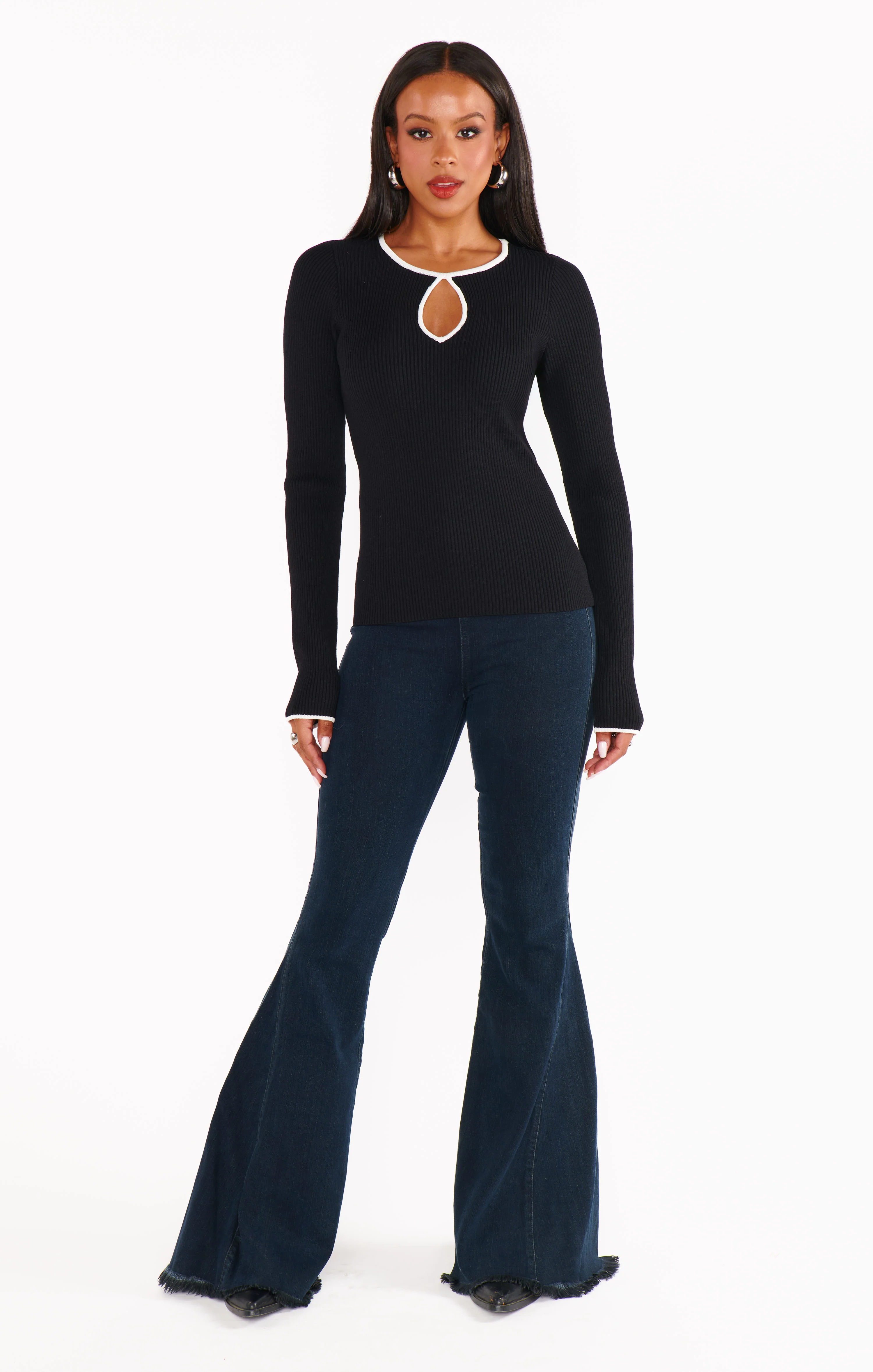 Tippie Top ~ Black Rib with White Trim