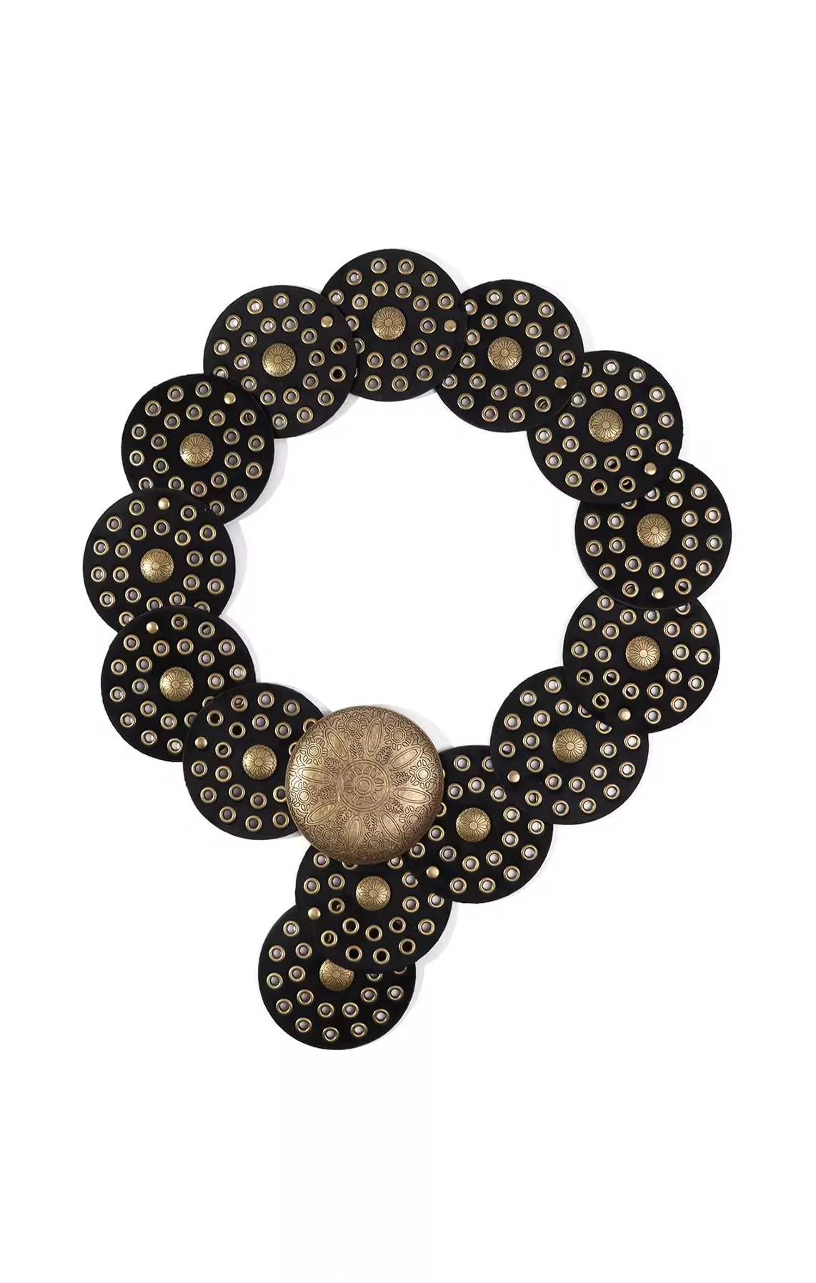 Western Studded Belt ~ Black/Gold