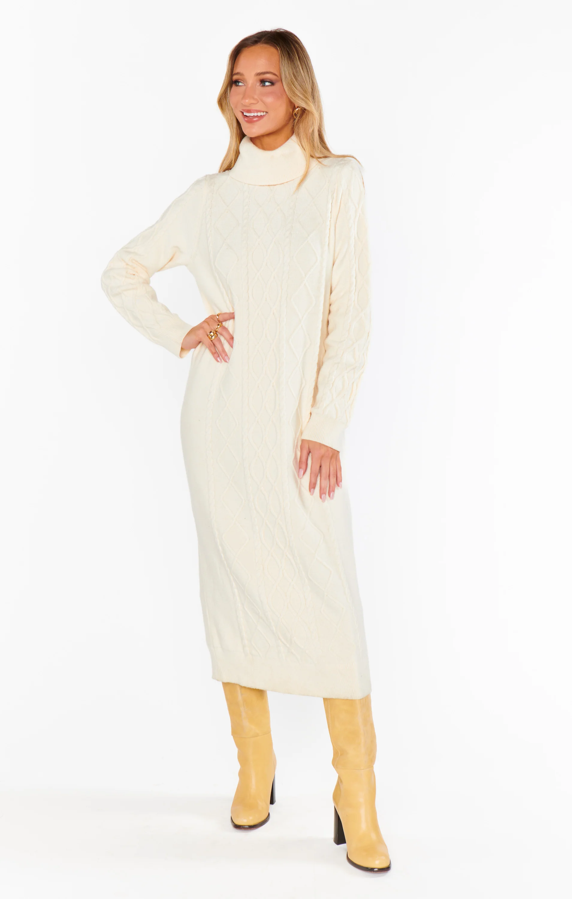 Urban Midi Dress ~ Cream Knit
