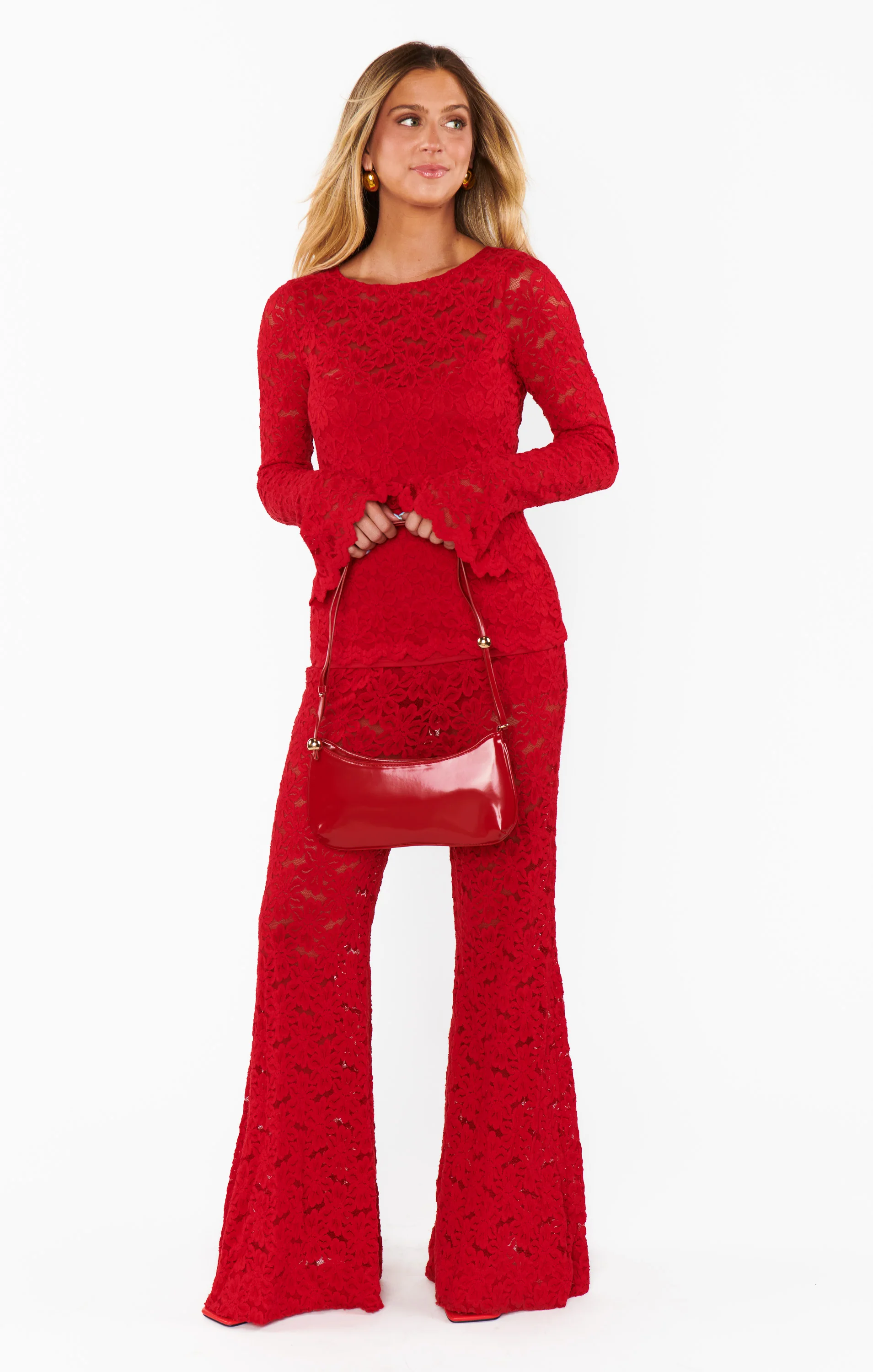 Bowie Top ~ Radiant Red Lace