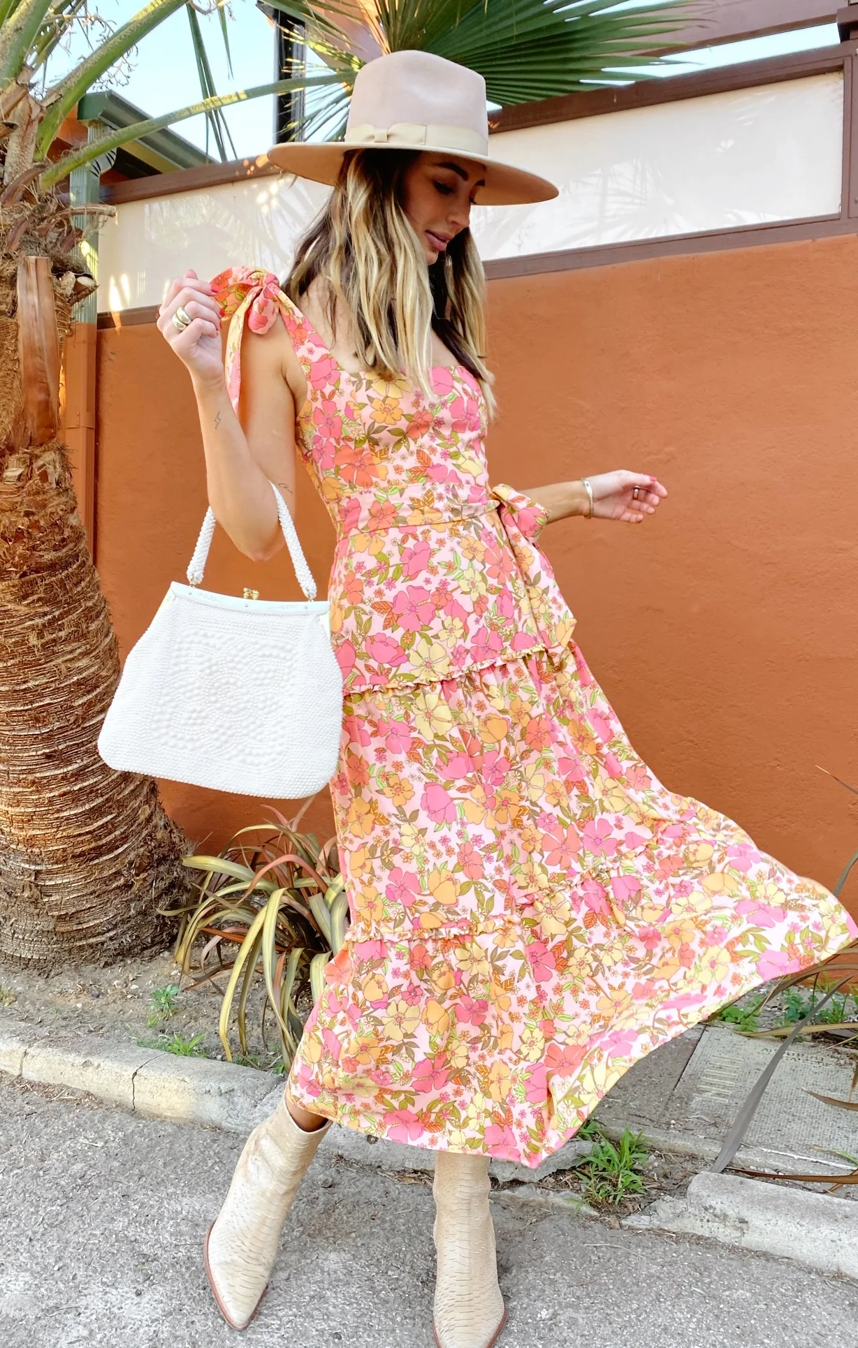 Toluca Midi Dress ~ Pretty Poppy