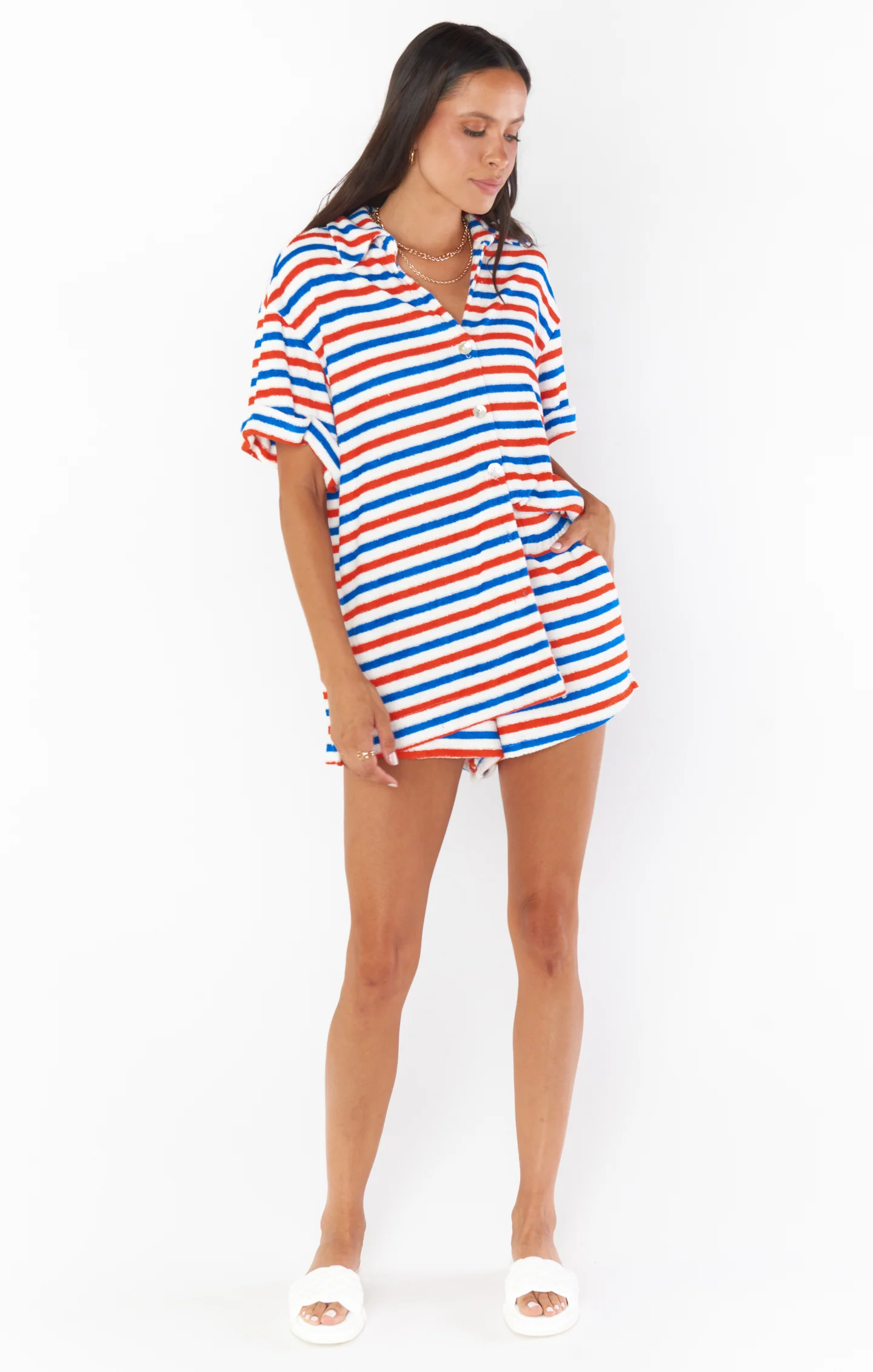 Parker Button Down ~ Americana Terry