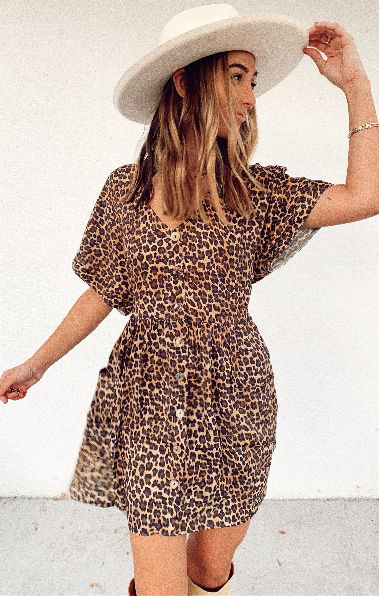 Odessa Dress ~ Latte Cheetah
