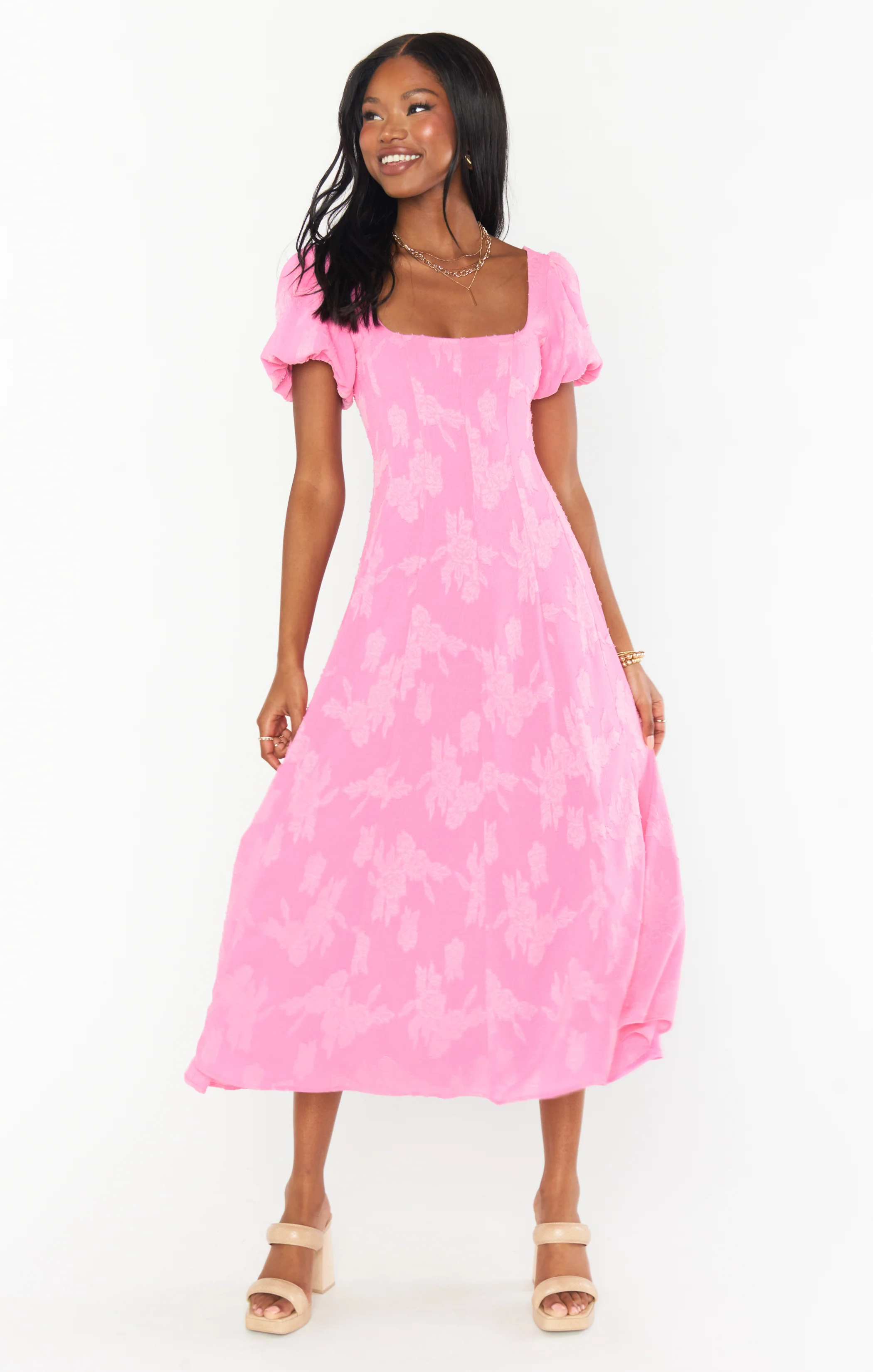 Luna Midi Dress ~ Rose Dot
