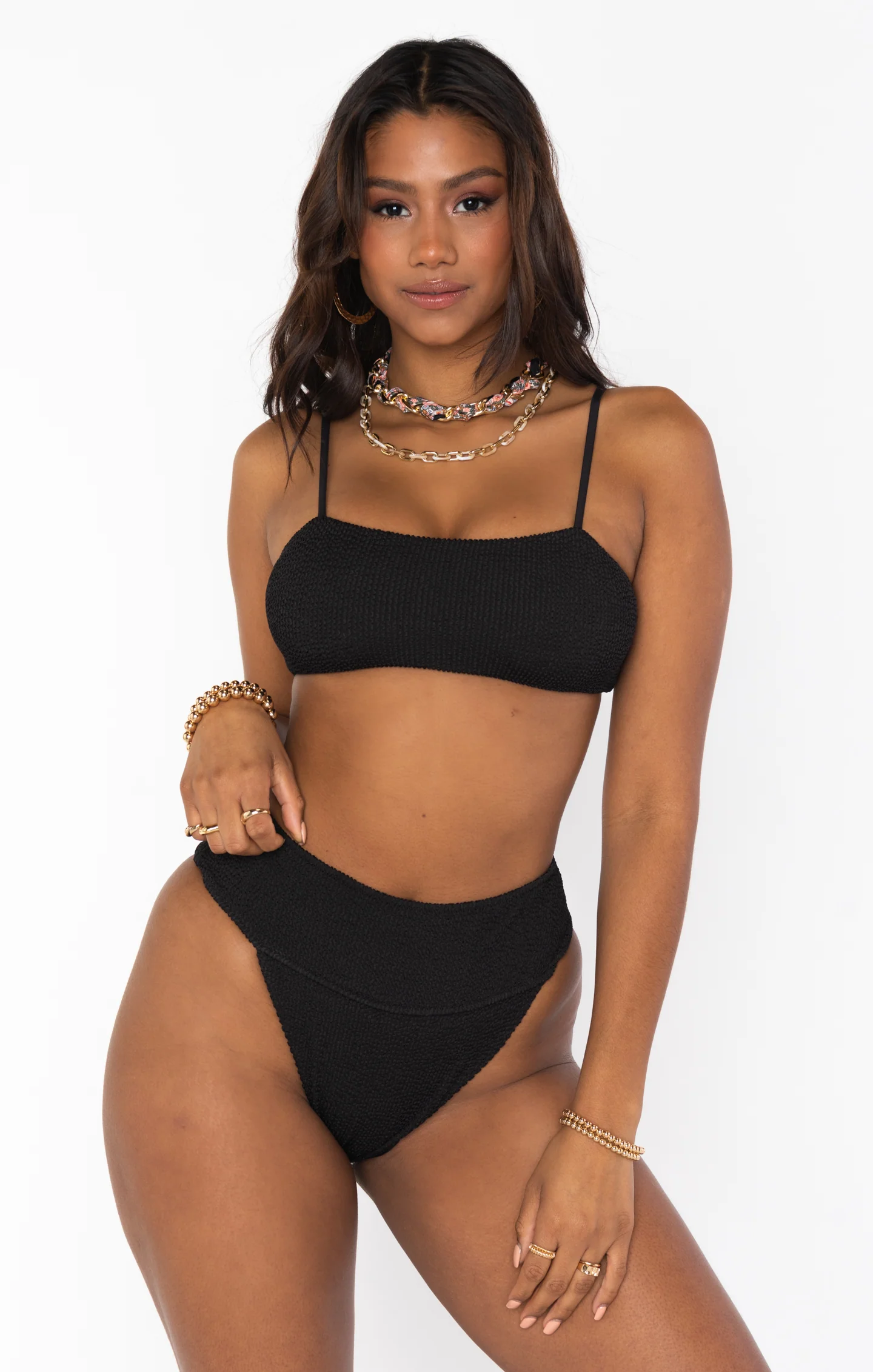 Destin Top ~ Black Scrunch