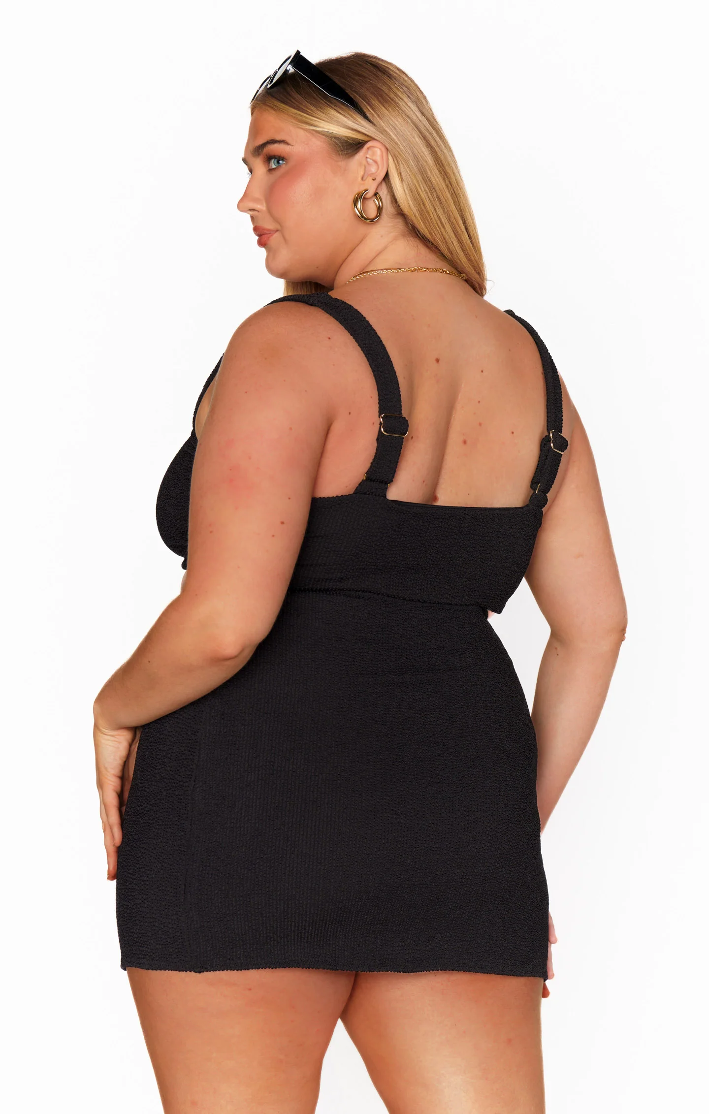 Sara Mini Skirt ~ Black Scrunch