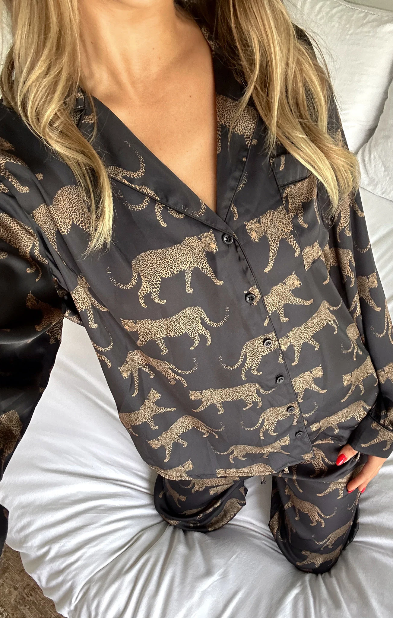 Classic PJ Set ~ Black Catwalk Silky