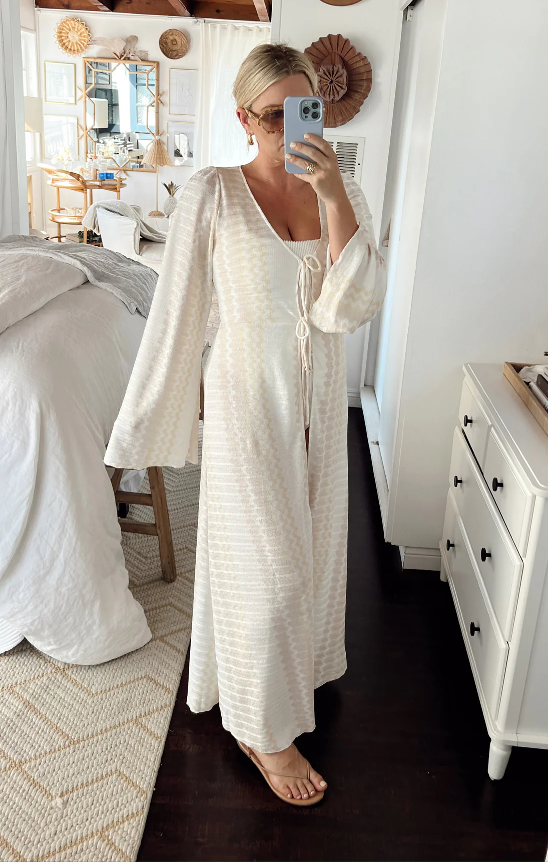 Jet Setter Robe ~ Cream Groovy Knit