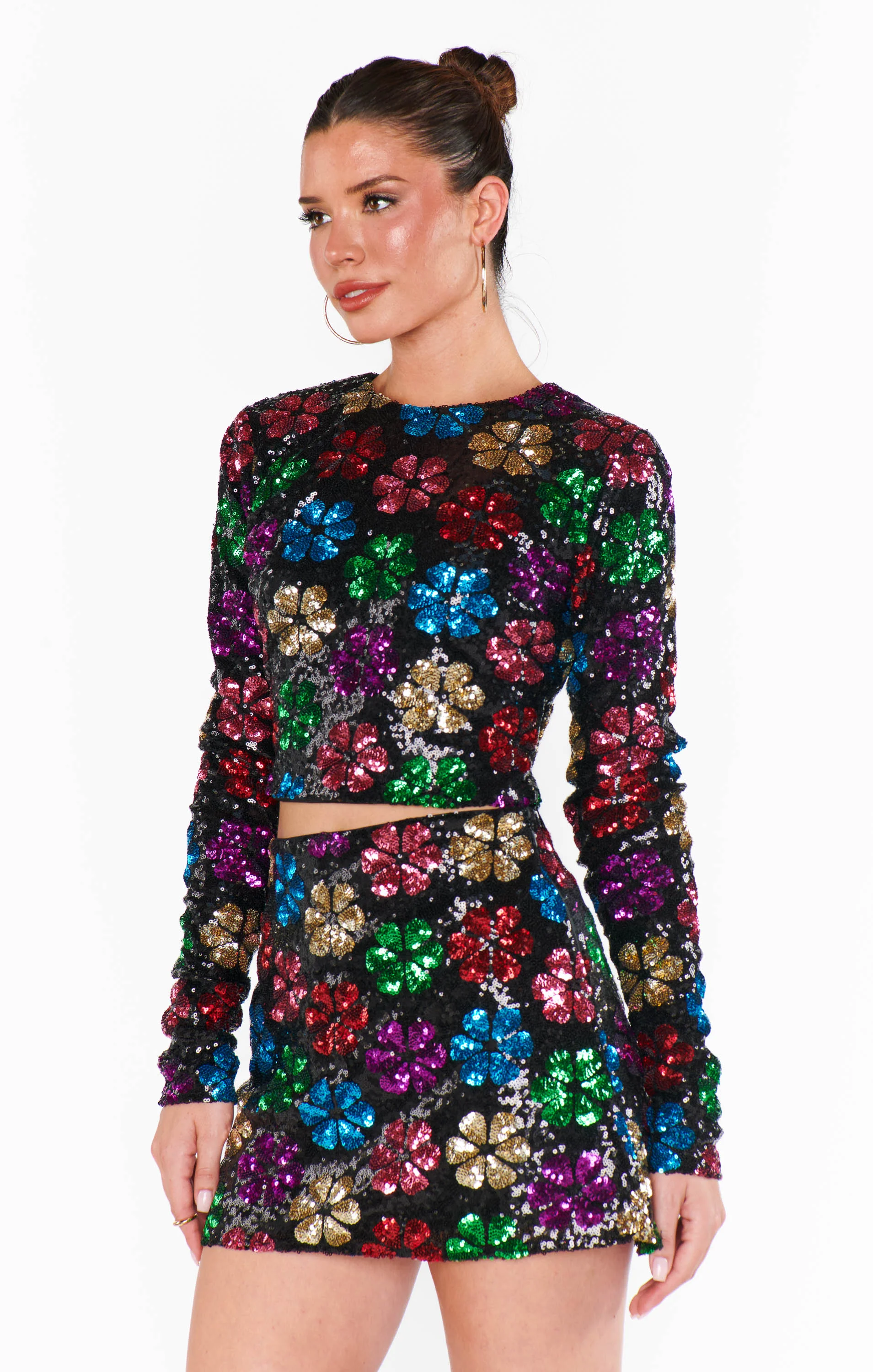 Last Call Top ~ Flower Pop Sequins