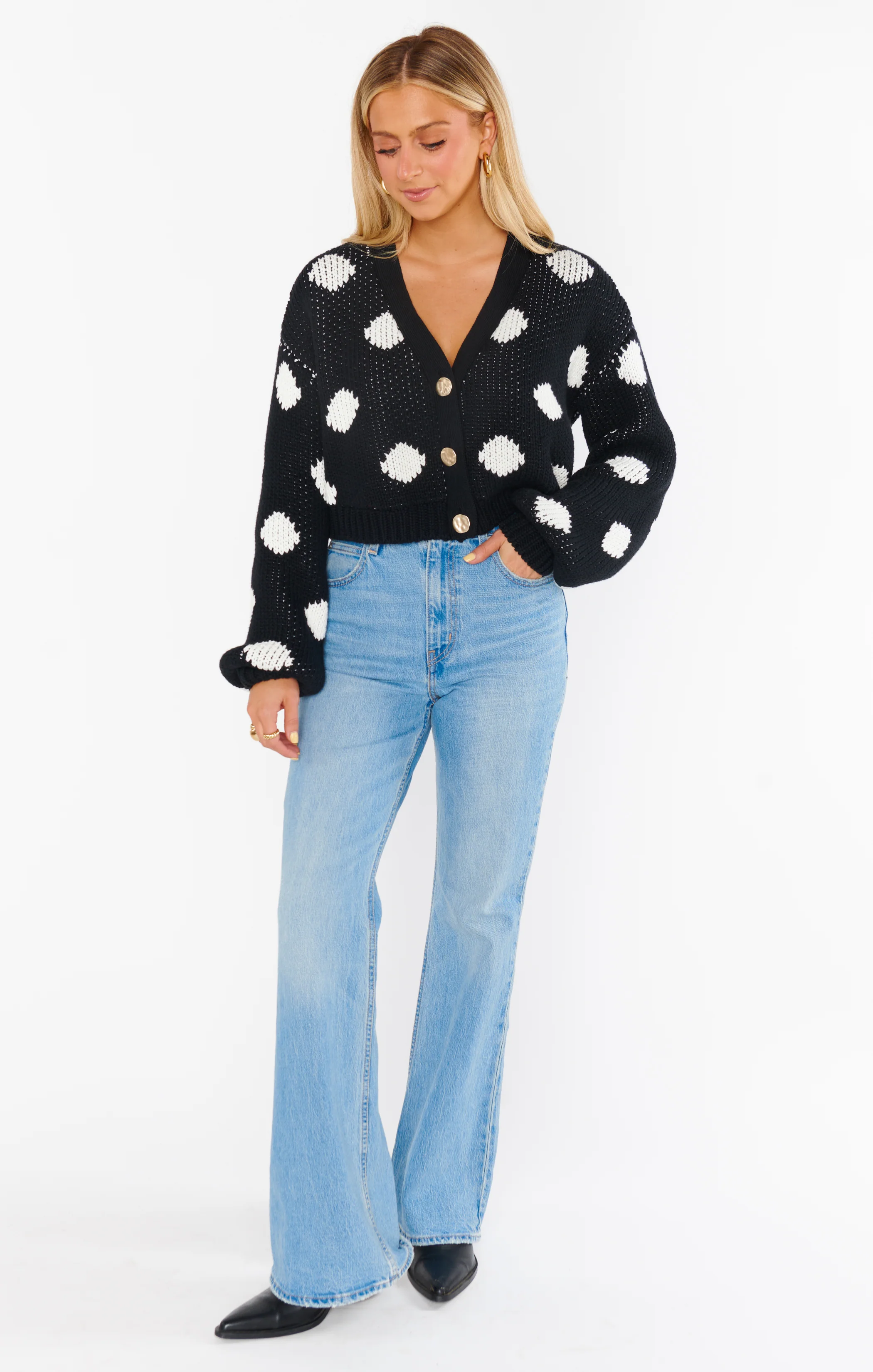 Clemmie Cardi ~ Polka Dot Knit