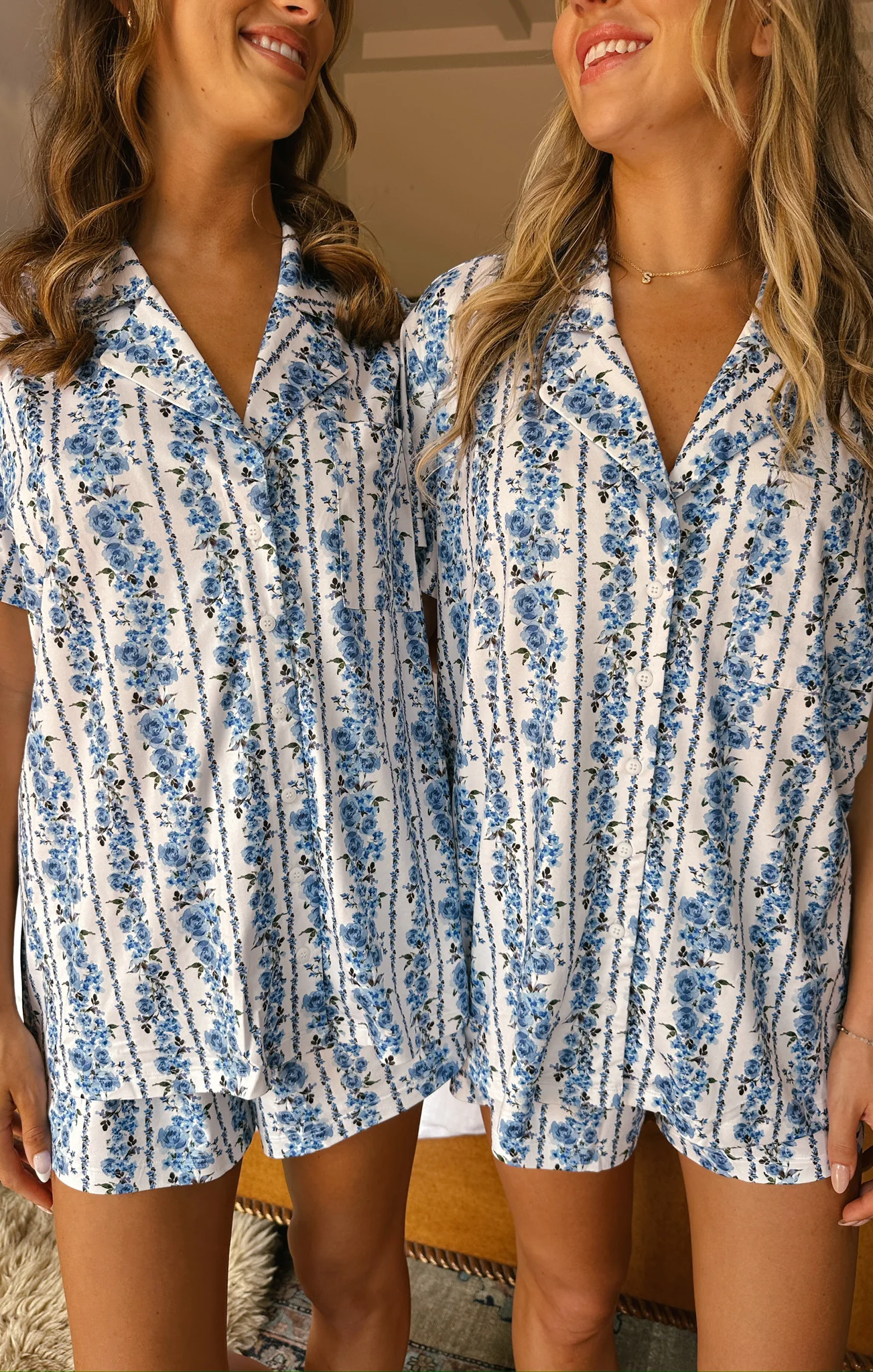 Sunday Morning PJ Set ~ Blue Bliss Stripe Knit