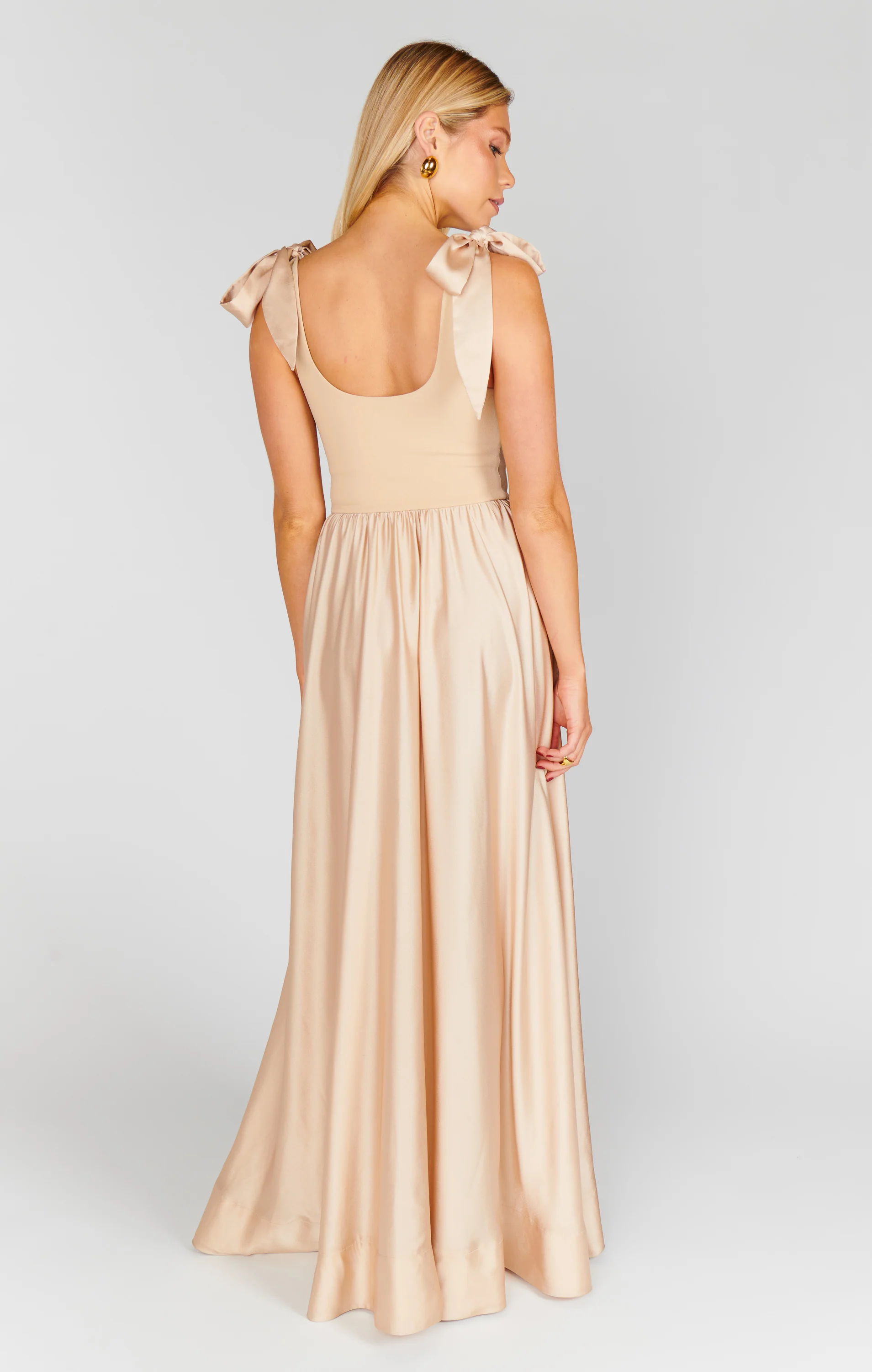 Harper Maxi Dress ~ Champagne Satin