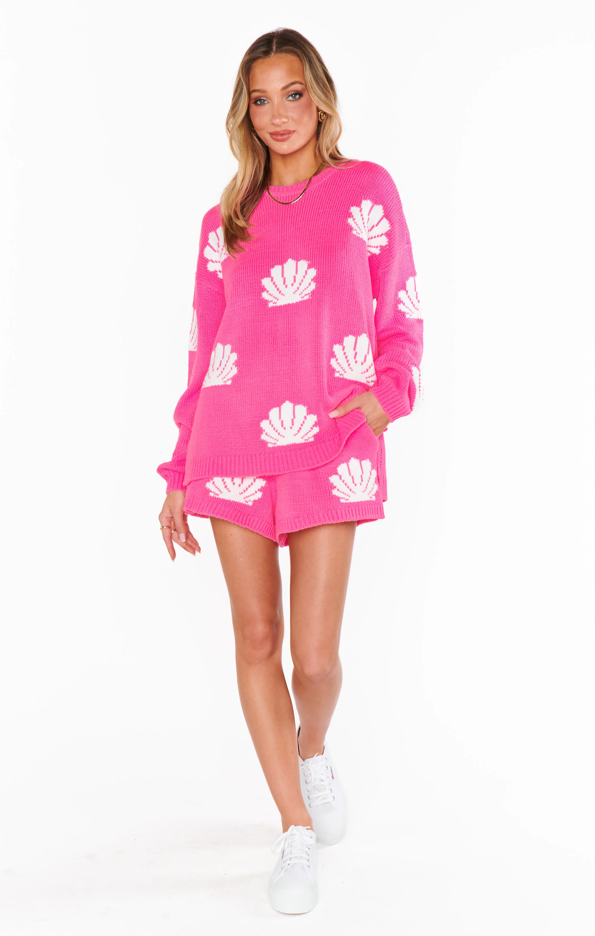 Go To Sweater ~ Hot Pink Shell Knit