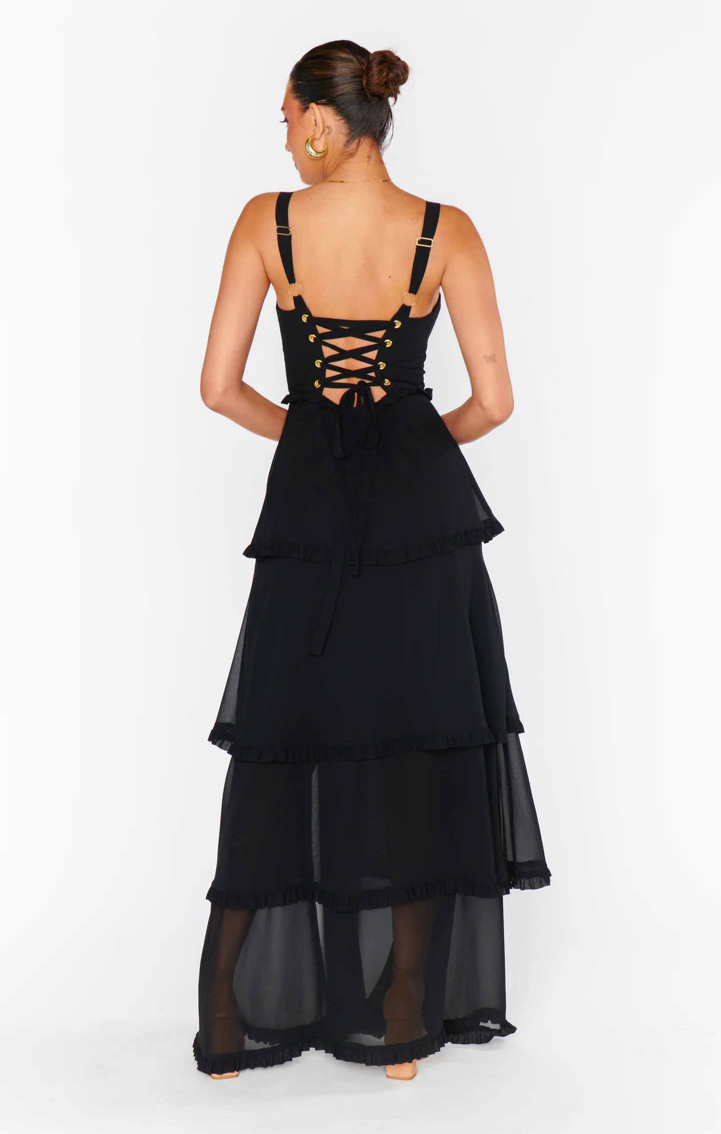Lady Corset Dress ~ Black Chiffon