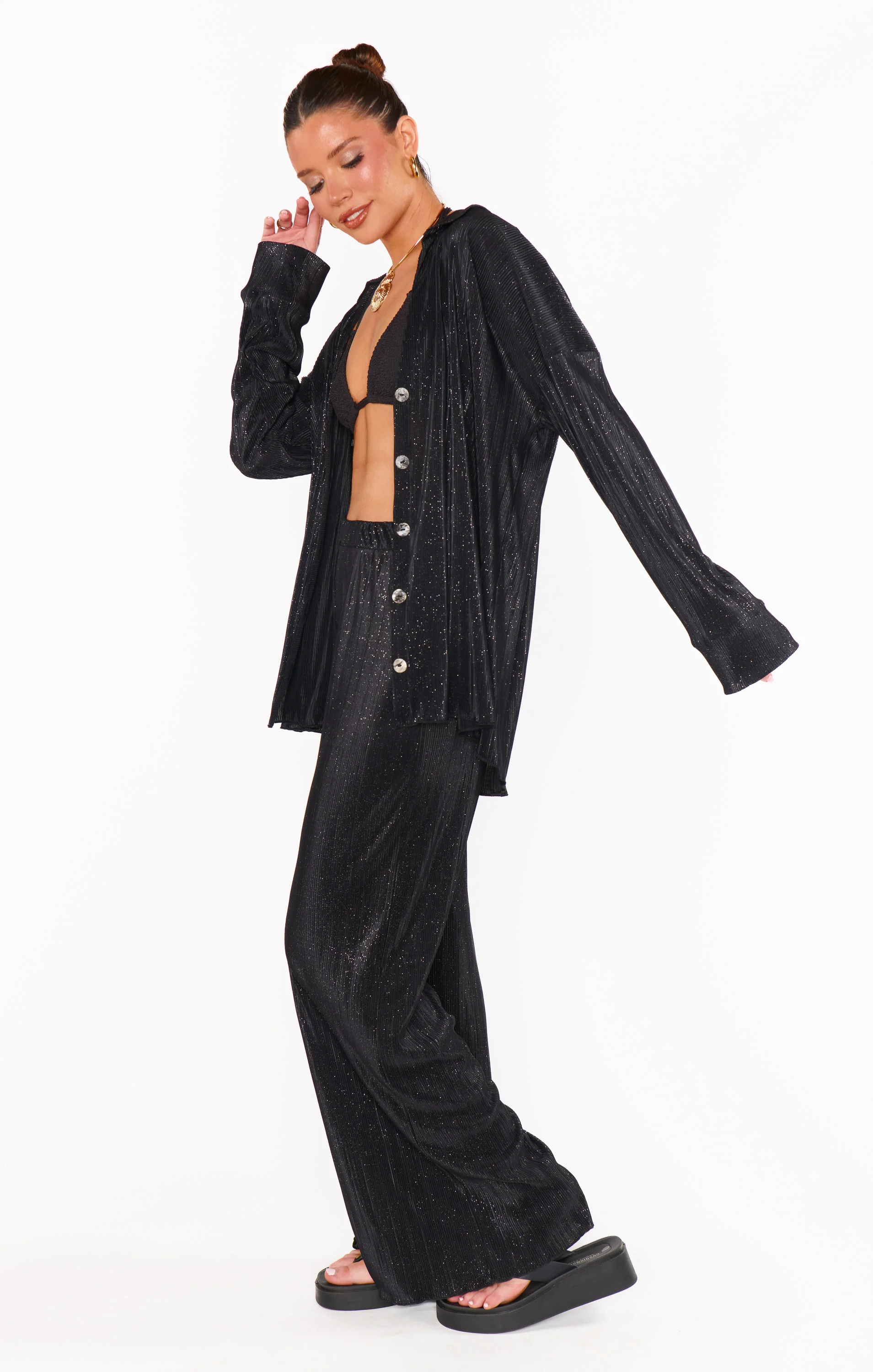 Allaround Pants ~ Black Pleat