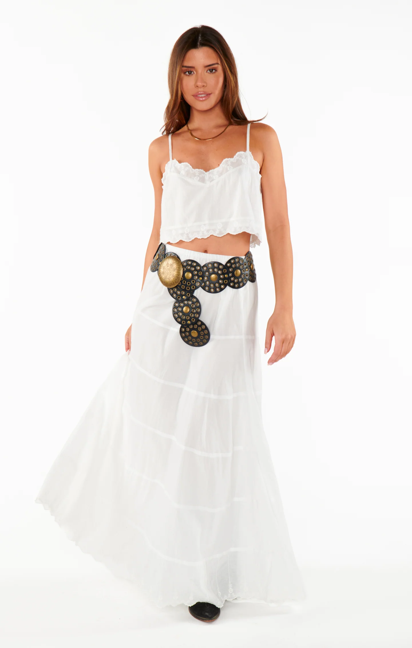 Western Studded Belt ~ Black/Gold