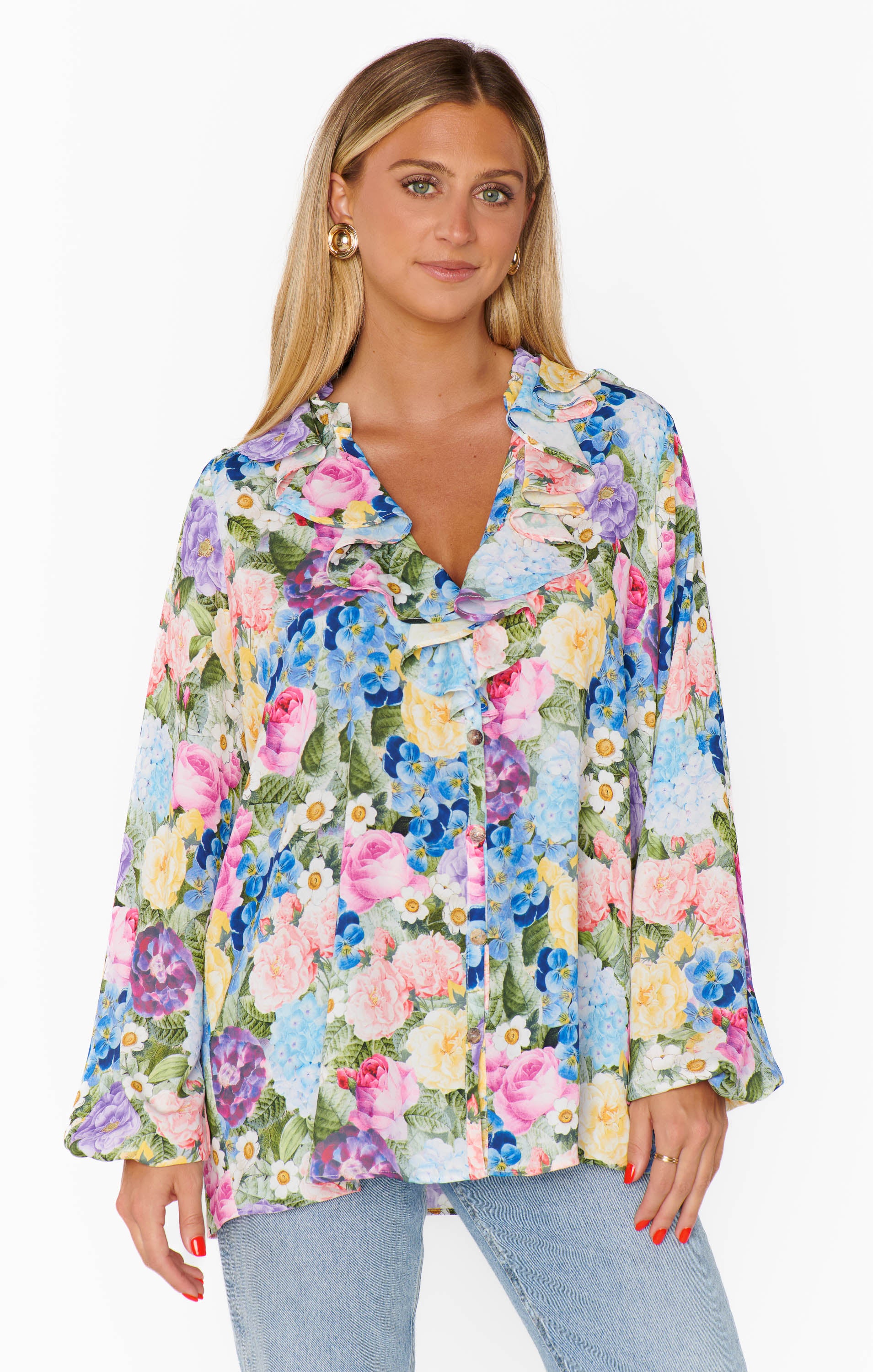 Suki Ruffle Top ~ Flower Shop