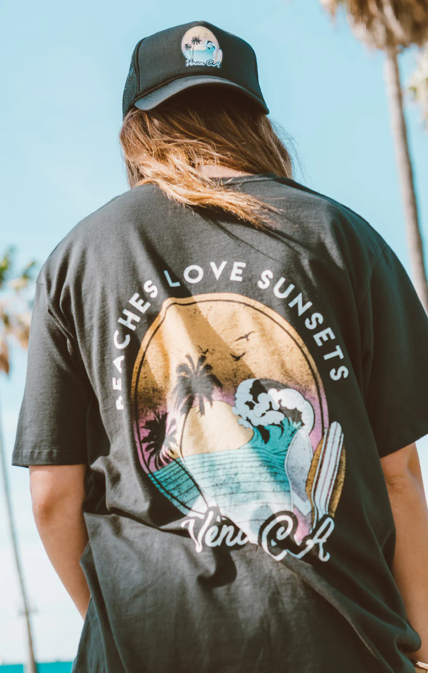 Venice Graphic Trucker Hat ~ Black