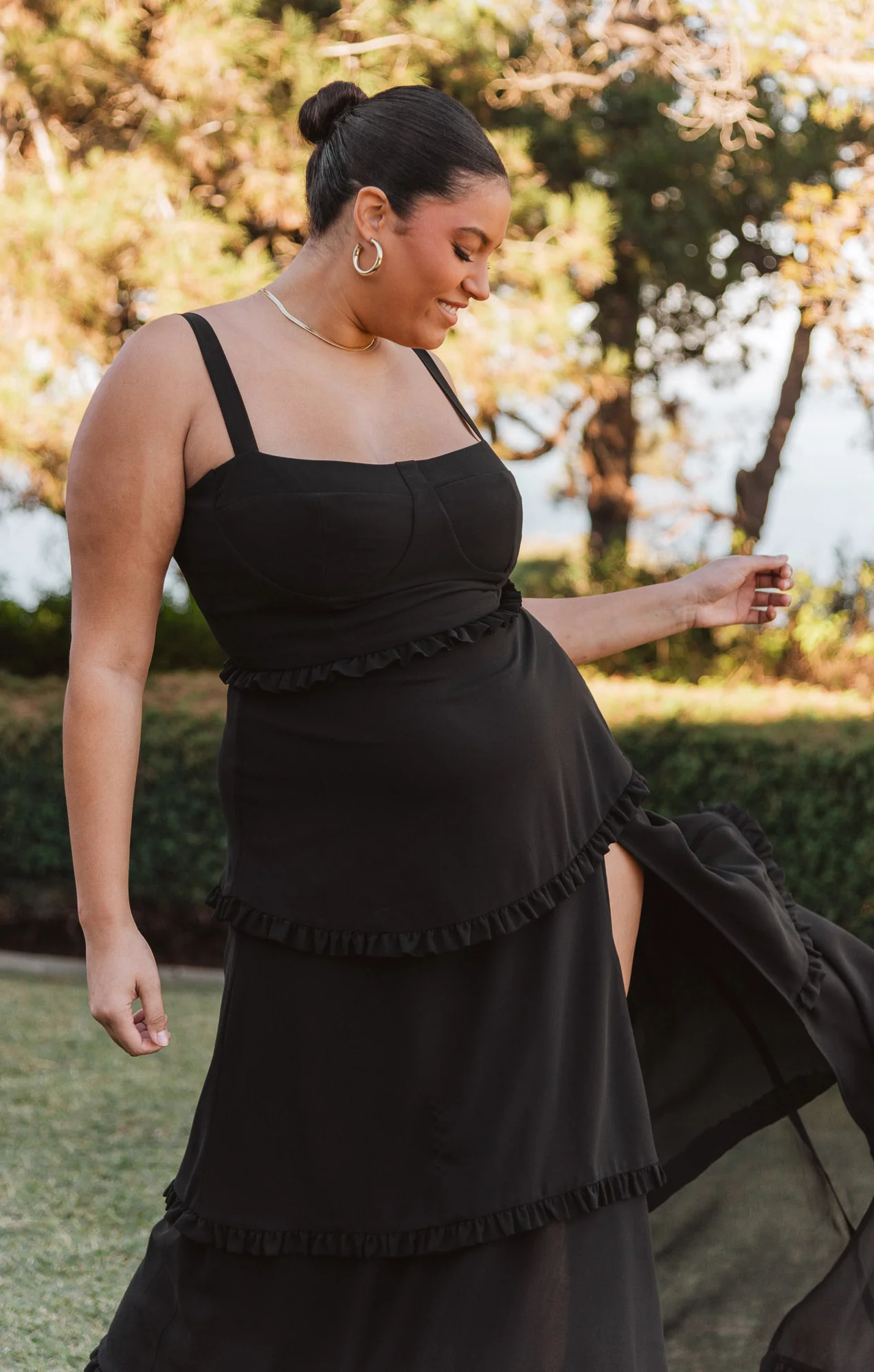 Lady Corset Dress ~ Black Chiffon