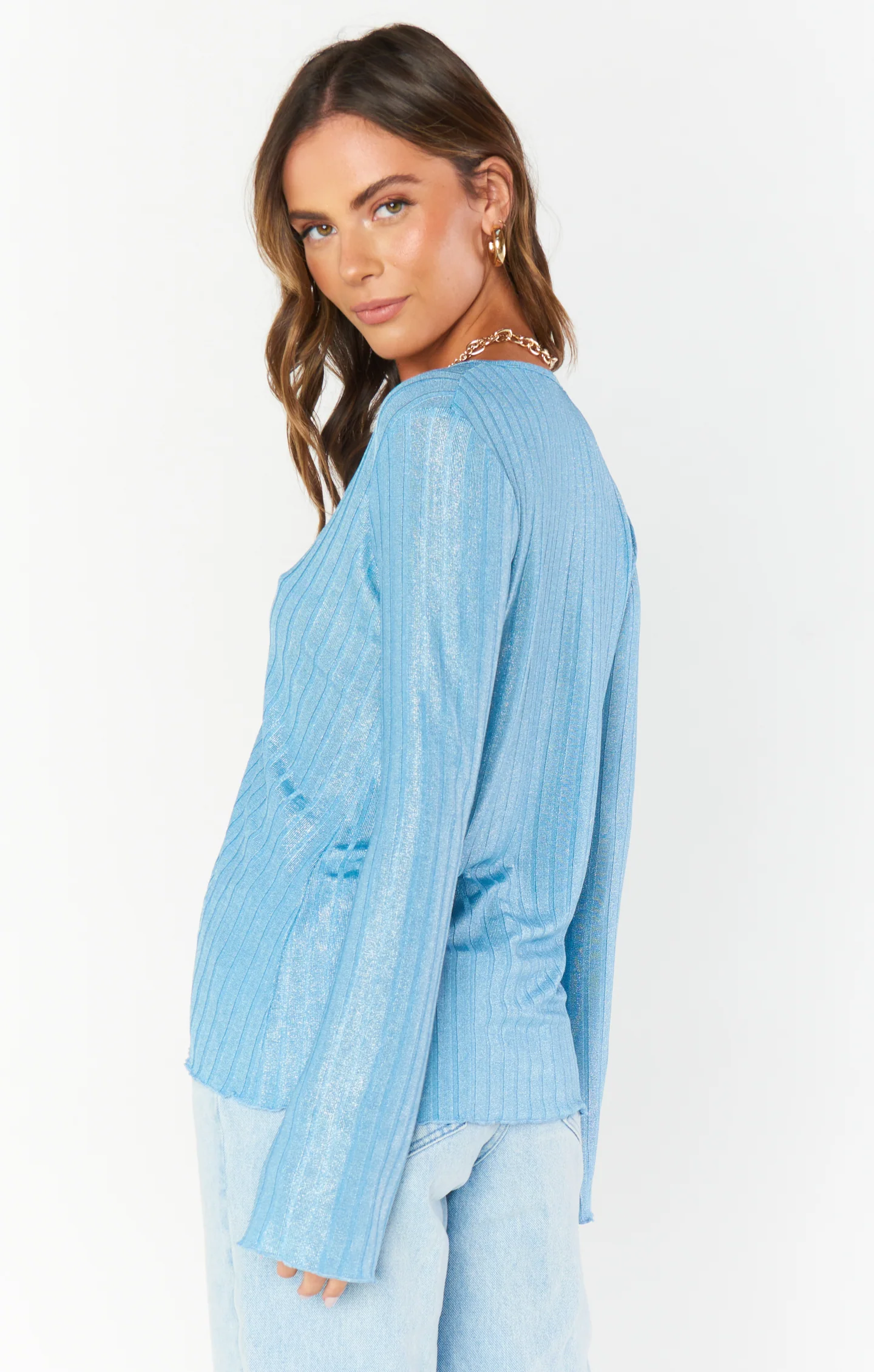 Thrill Top ~ Blue Shiny Rib