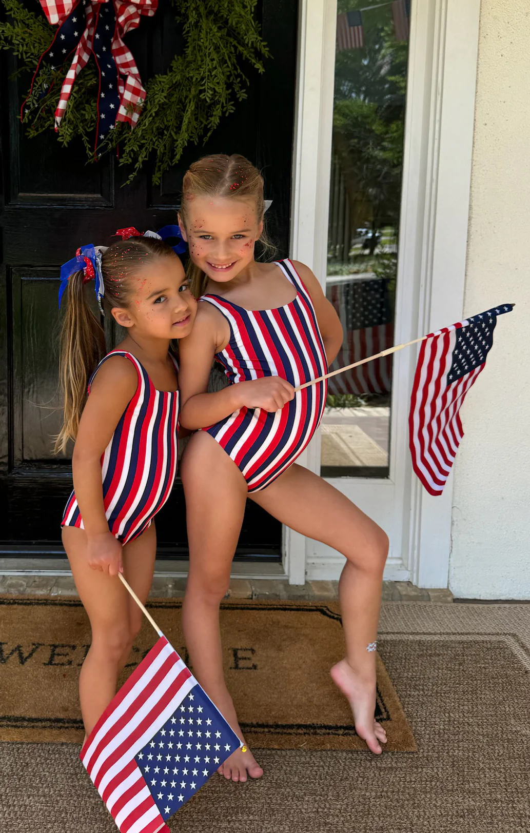 The Little Ribbed One Piece ~ Americana Stripe Micro Rib