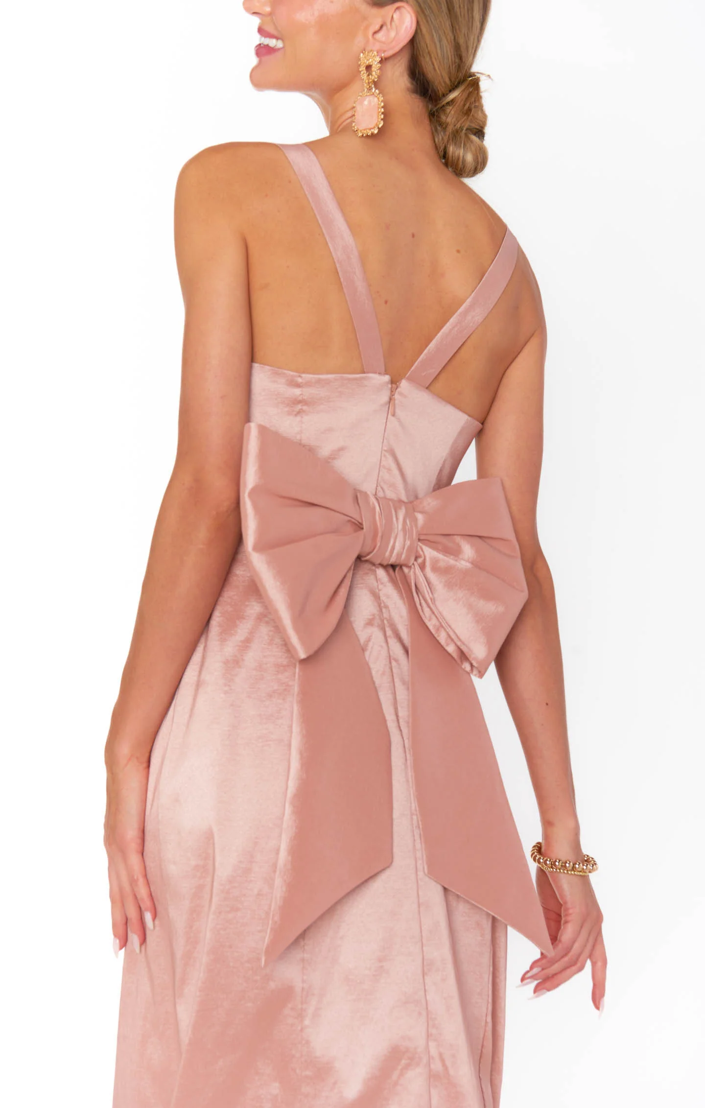 Charlotte Bow Dress ~ English Rose Taffeta