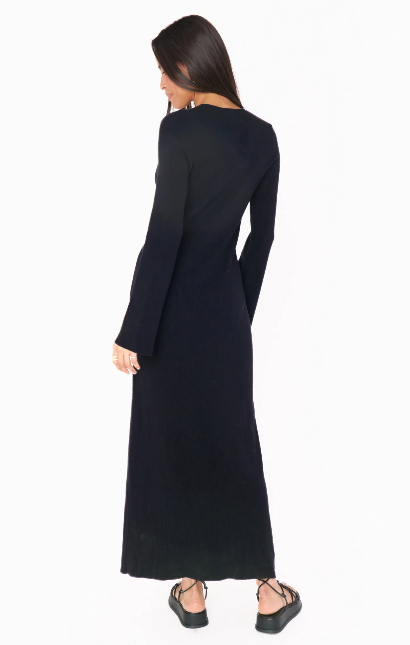 Vacay Maxi Dress ~ Black Rib Knit