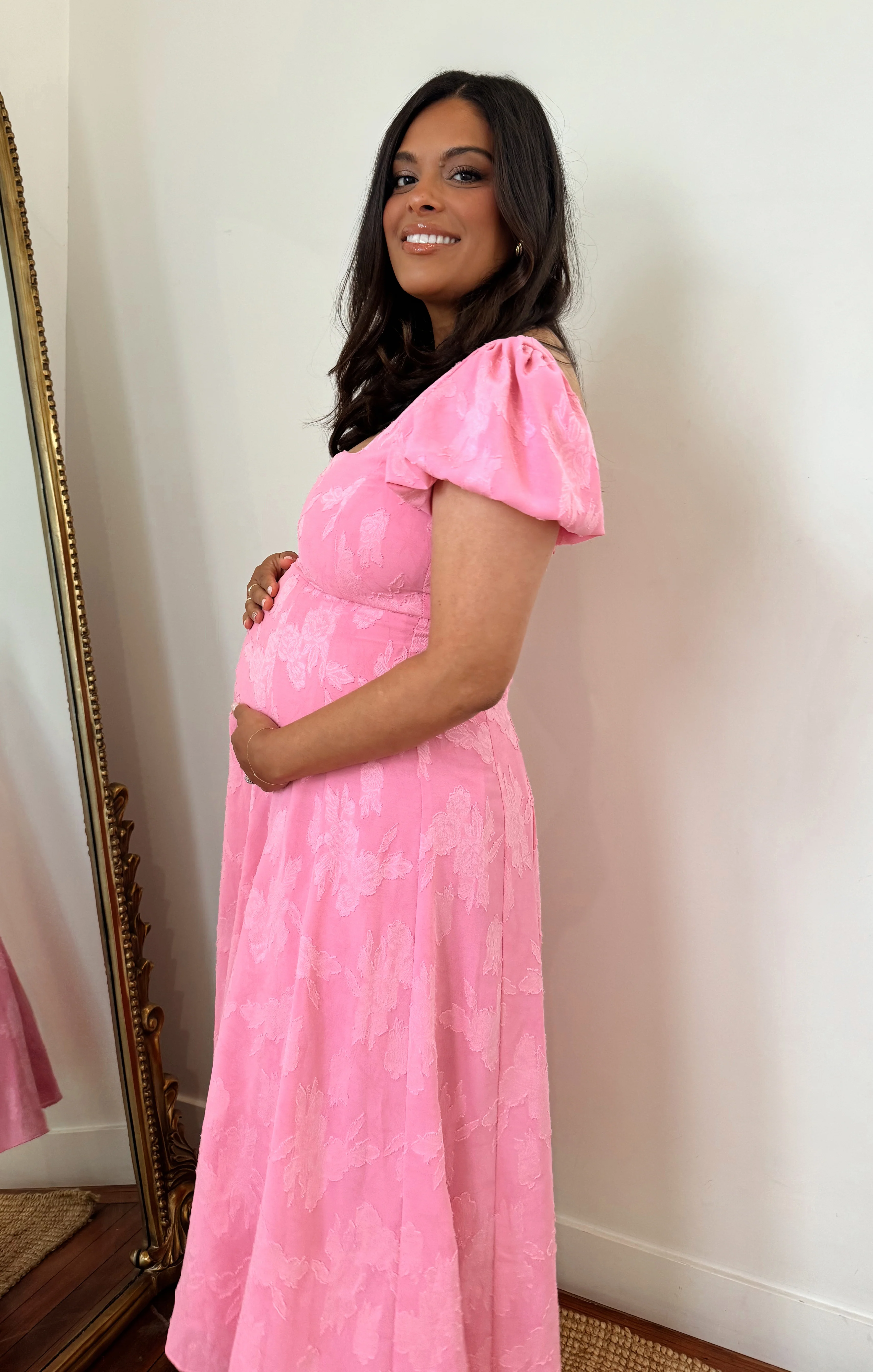 Luna Midi Dress ~ Rose Dot