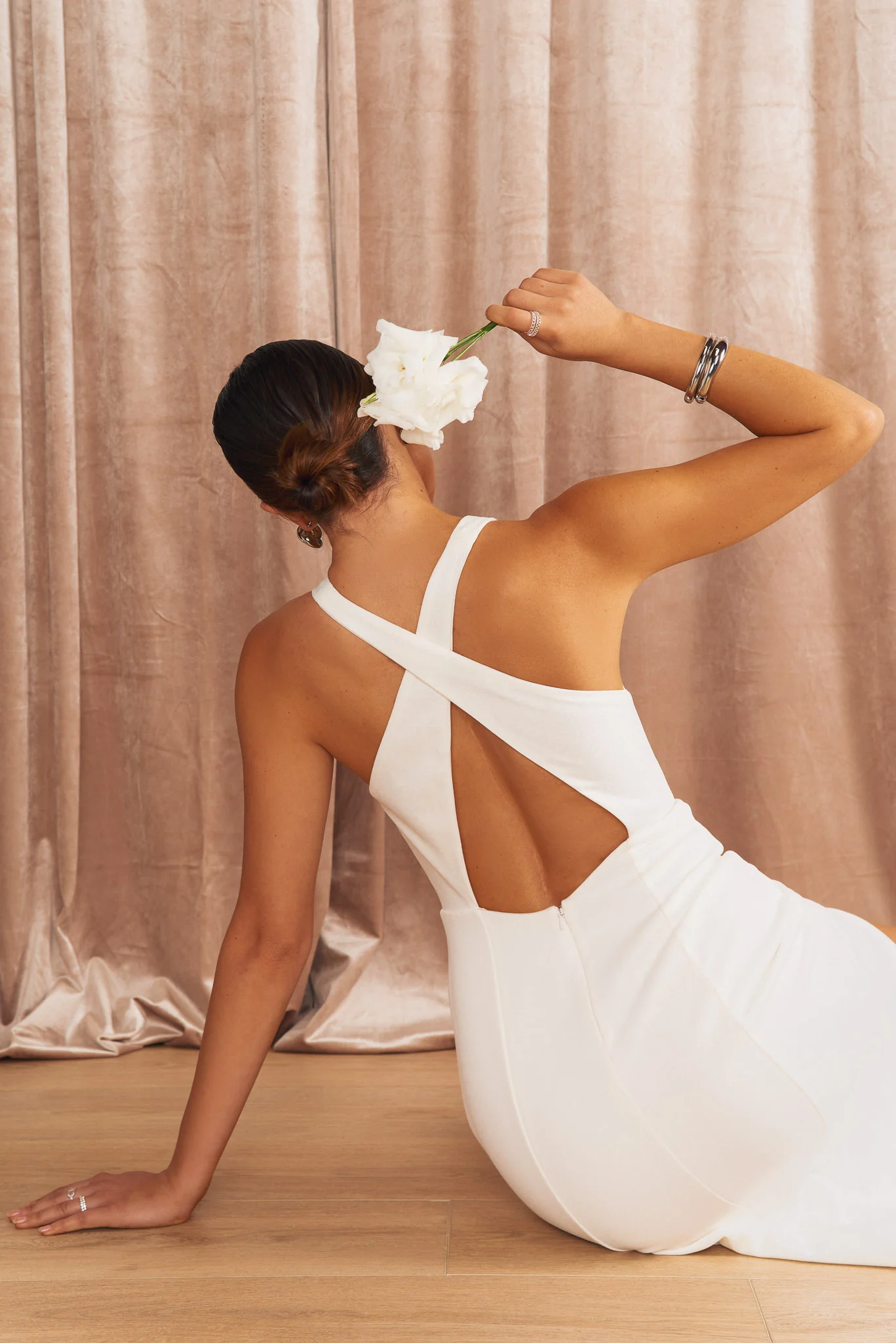 Stunning Maxi Dress ~ White Stretch