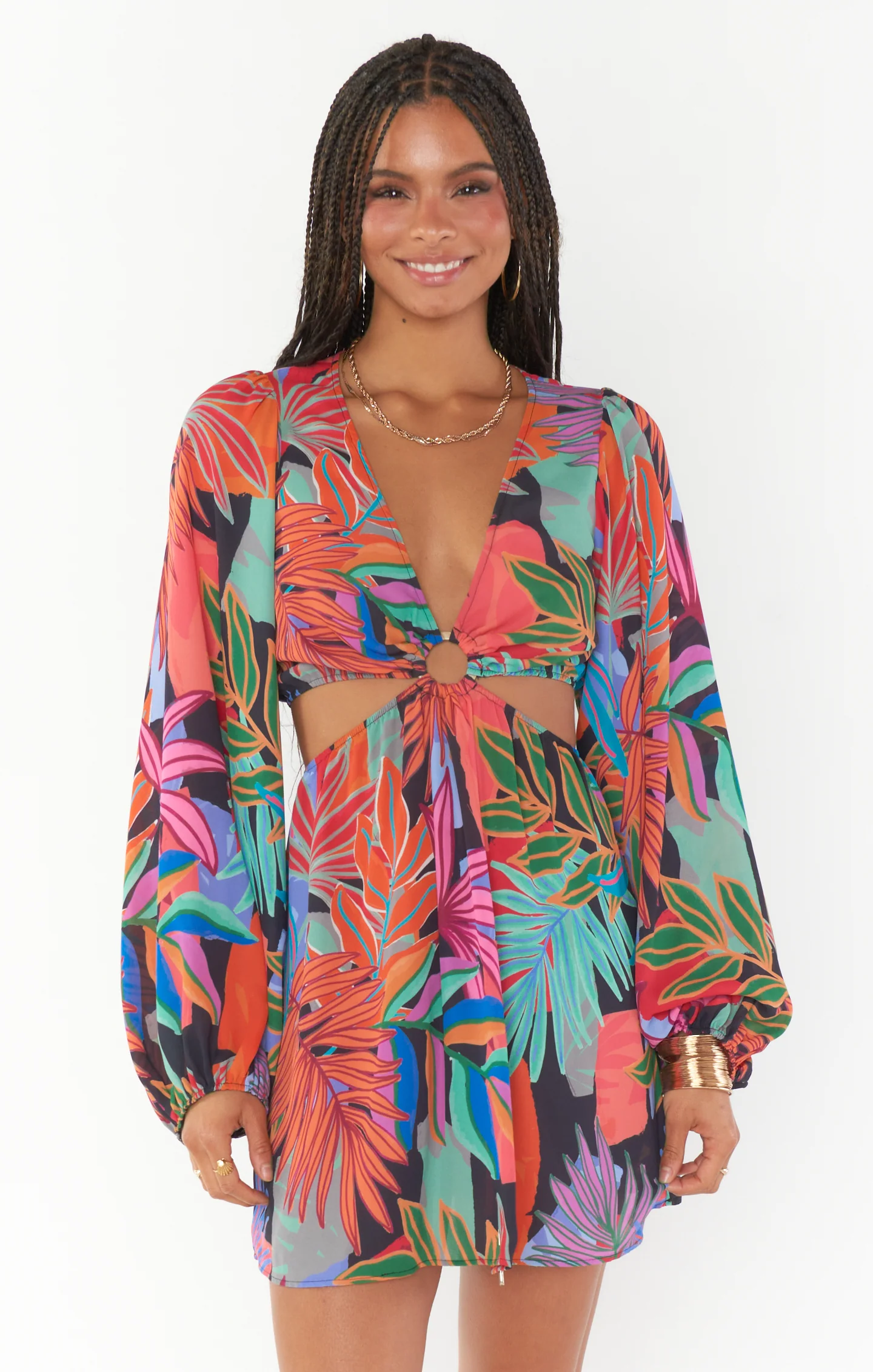 Go Out Cut Out Mini Dress ~ Tropical Paradise