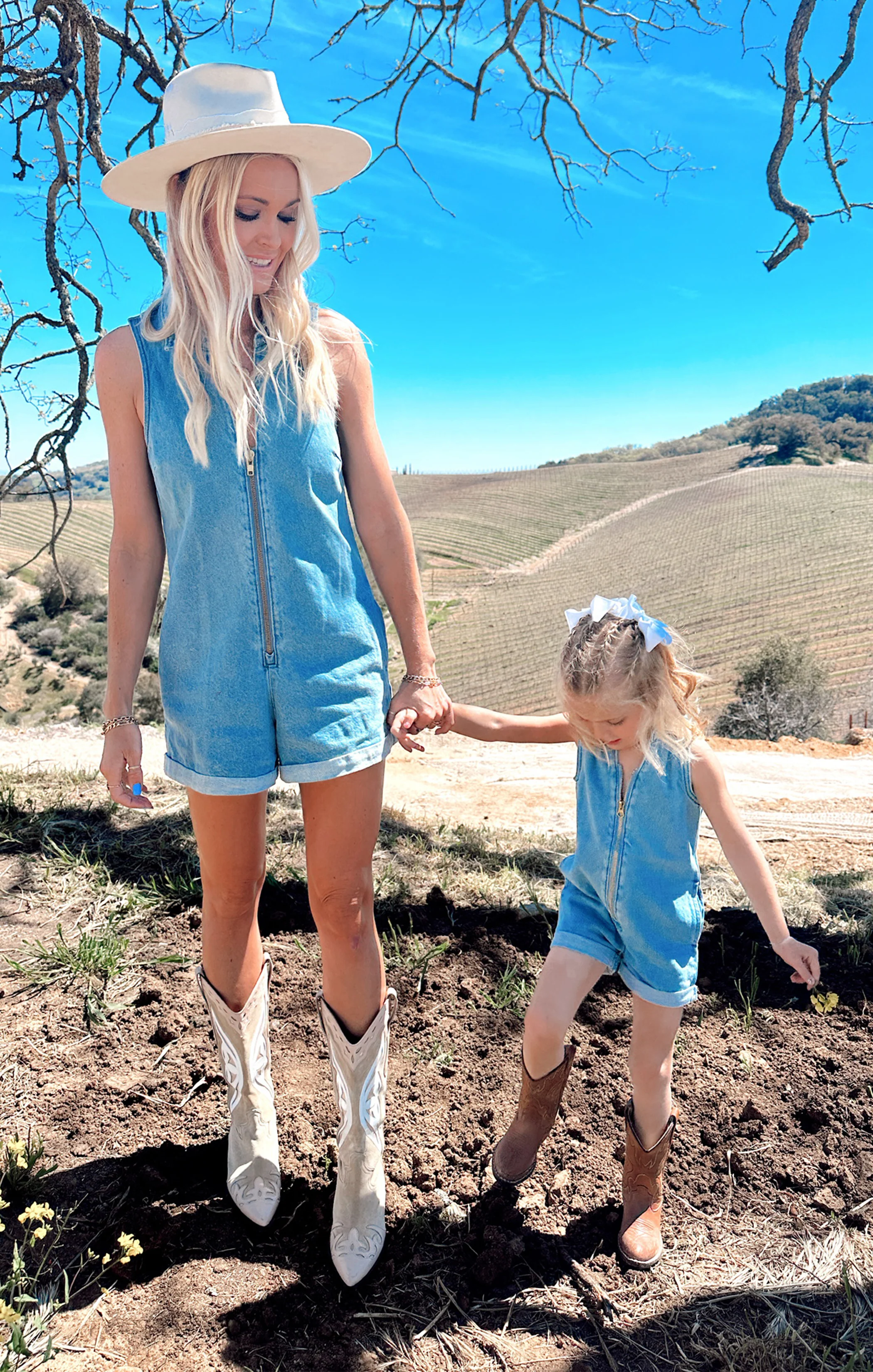 Mini Reno Romper ~ Blue Stream