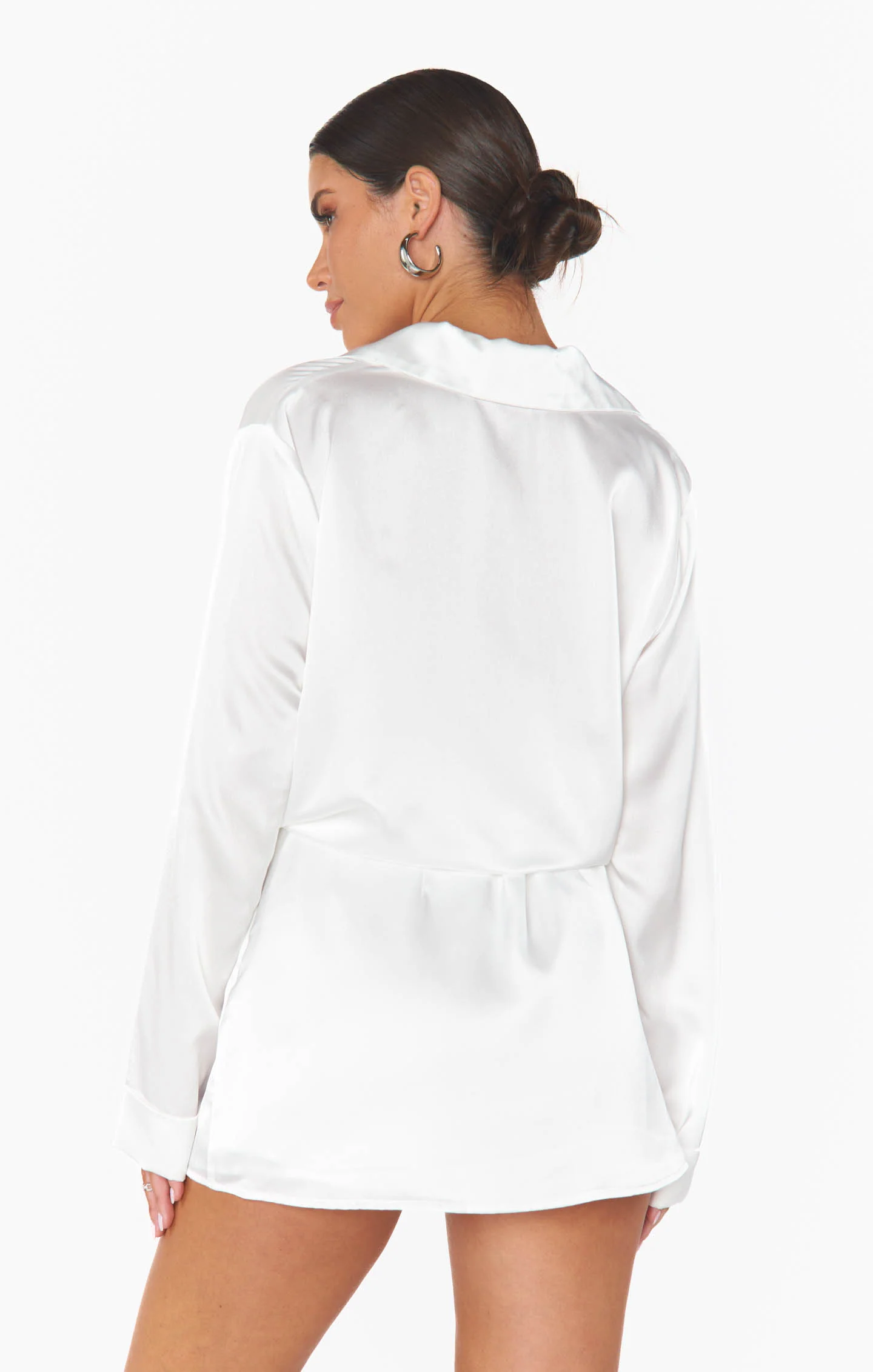 All Night Skort ~ Ivory Luxe Satin