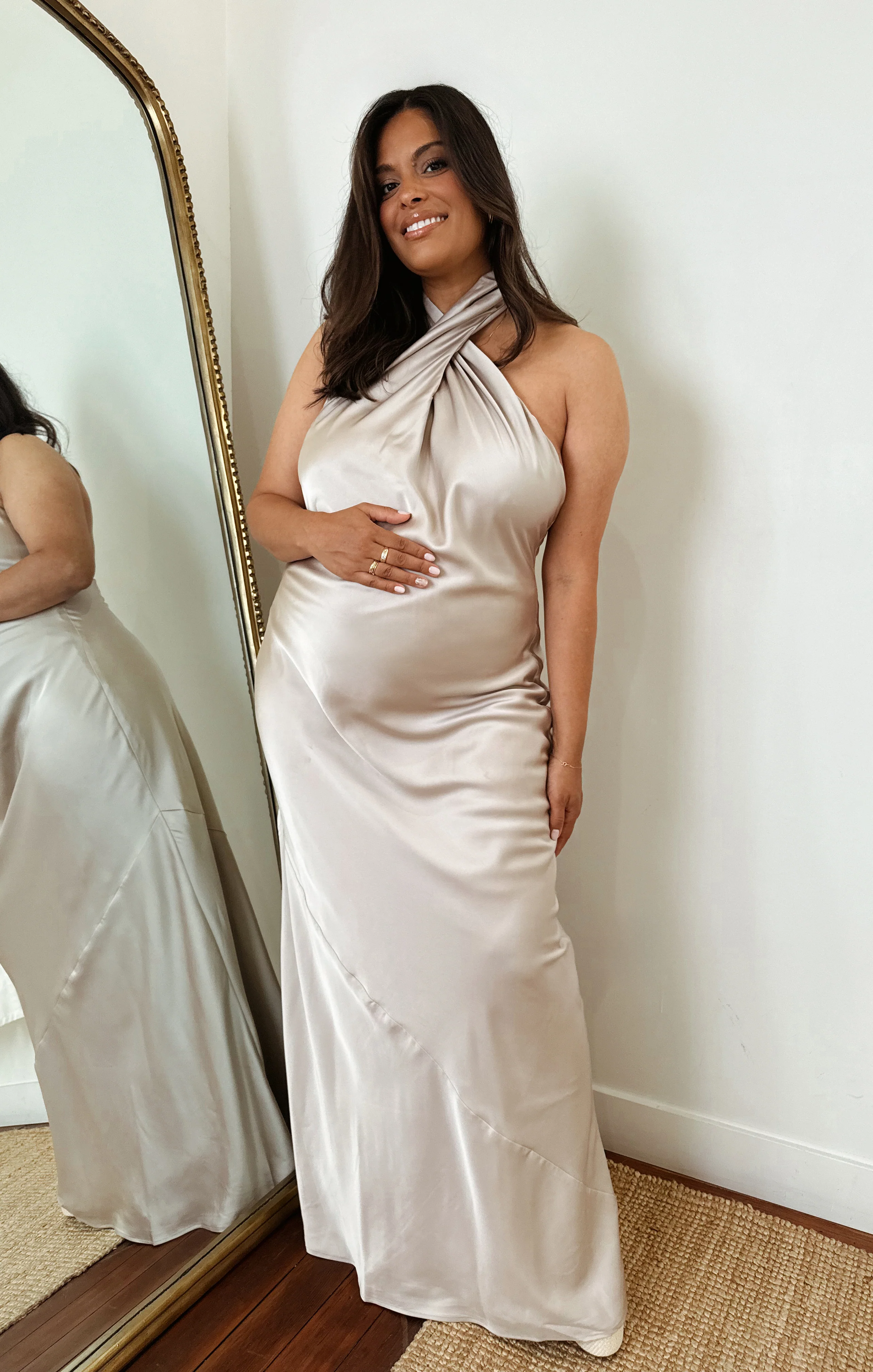 Jasmine Halter Maxi Dress ~ Show Me The Ring Luxe Satin