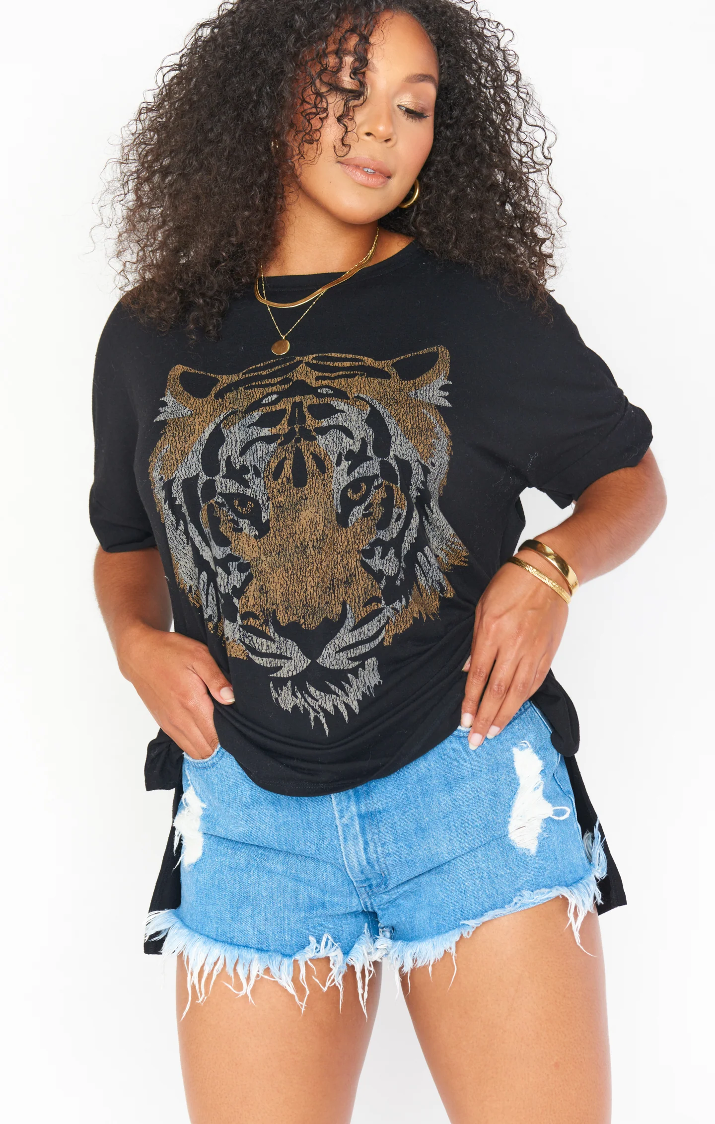 Talia Tee ~ Tiger Head Graphic