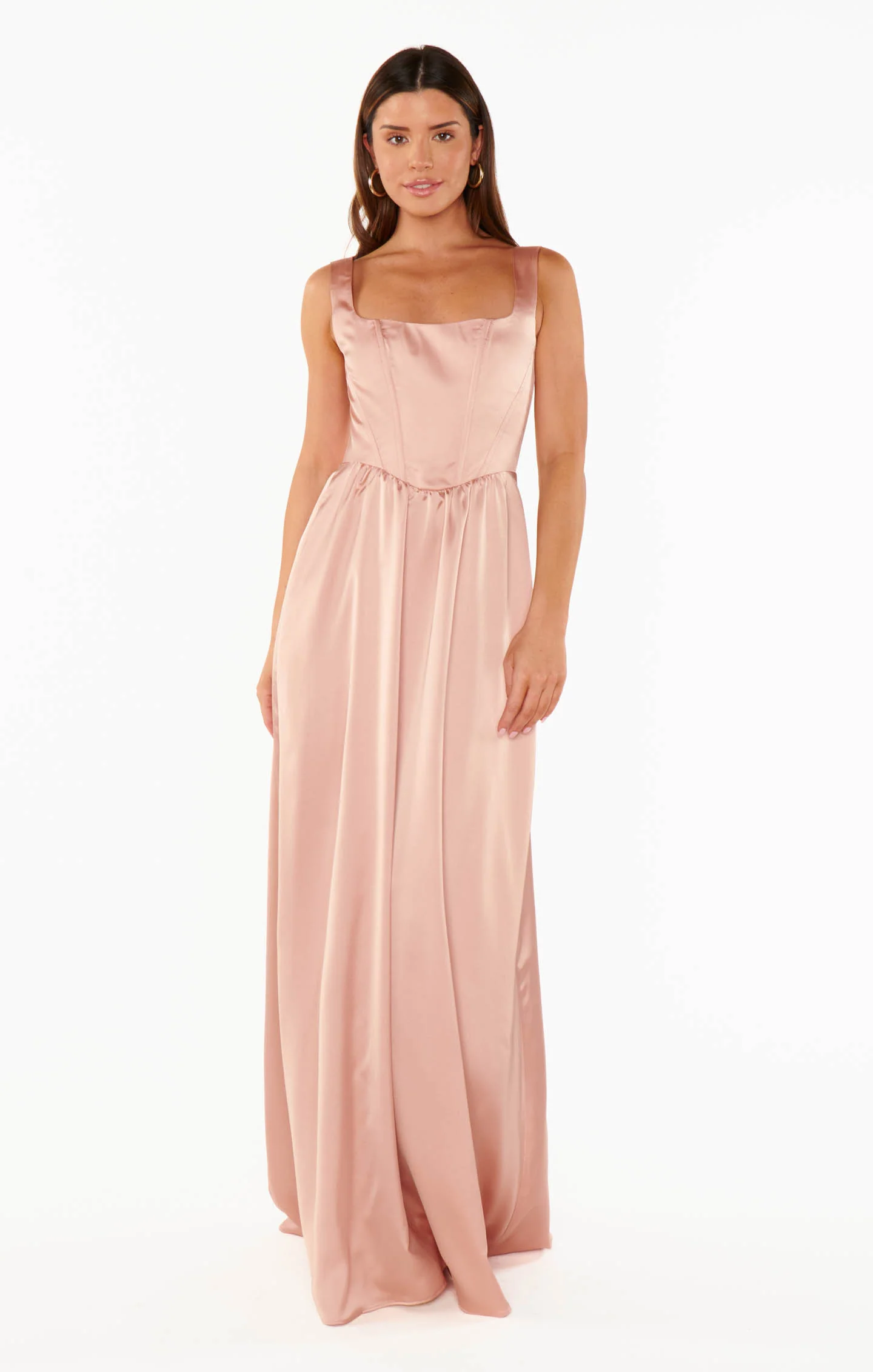 Luna Maxi Dress ~ Silver Luxe Satin