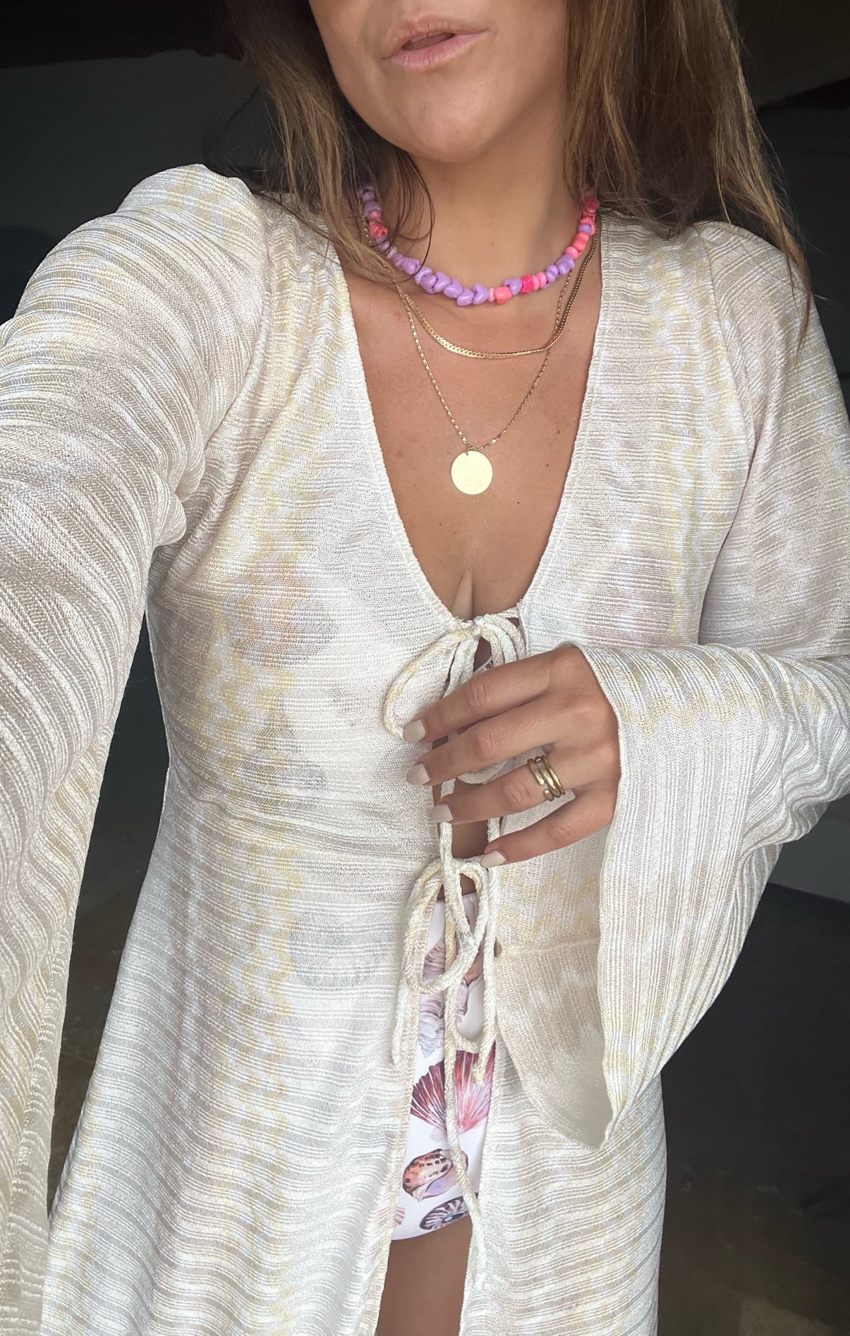 Jet Setter Robe ~ Cream Groovy Knit