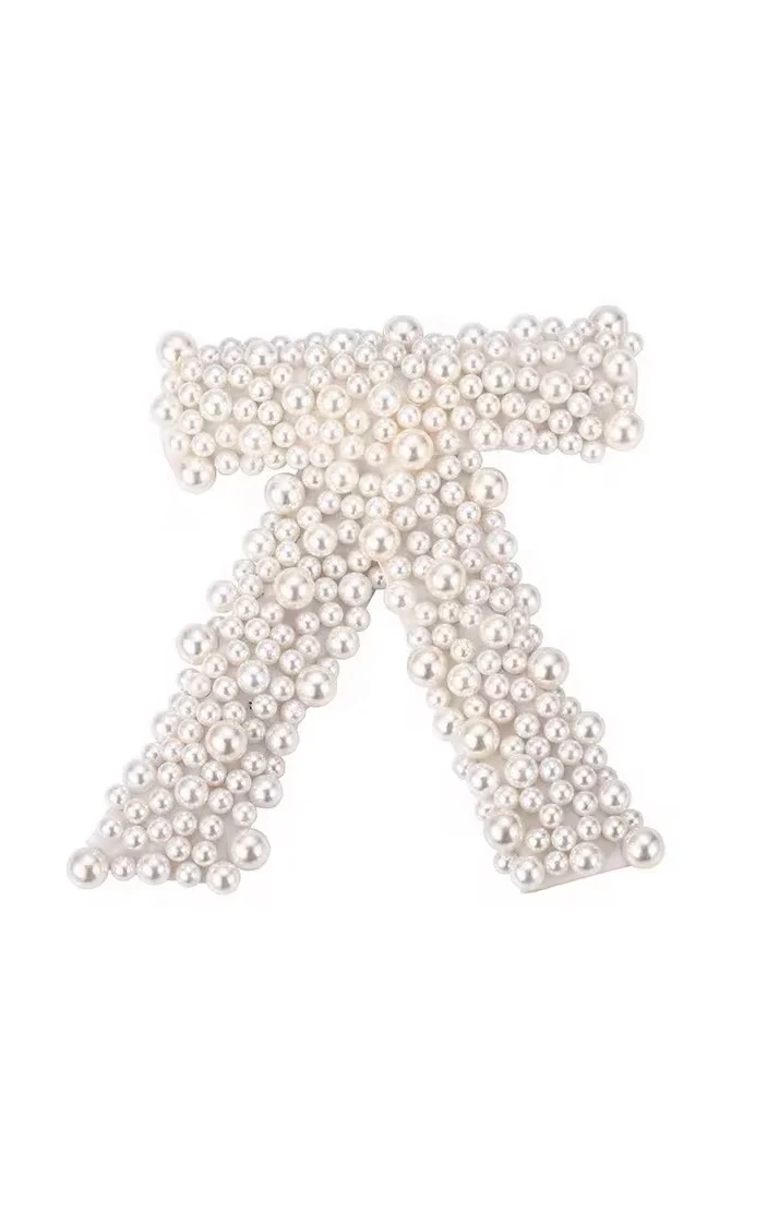 Mini Pearl Hair Bow	 ~ Pearl