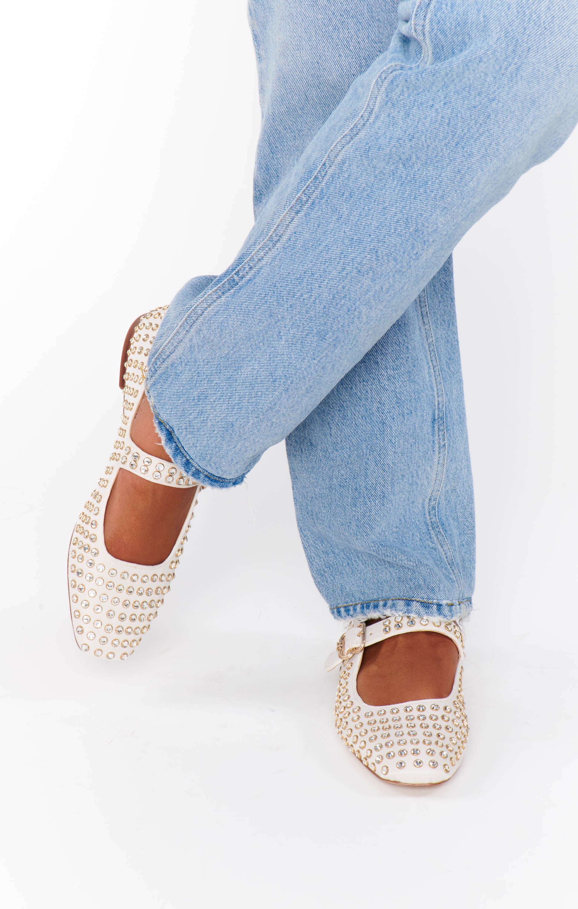 Sam Edelman Michaela Gem Ballet Flat ~ White