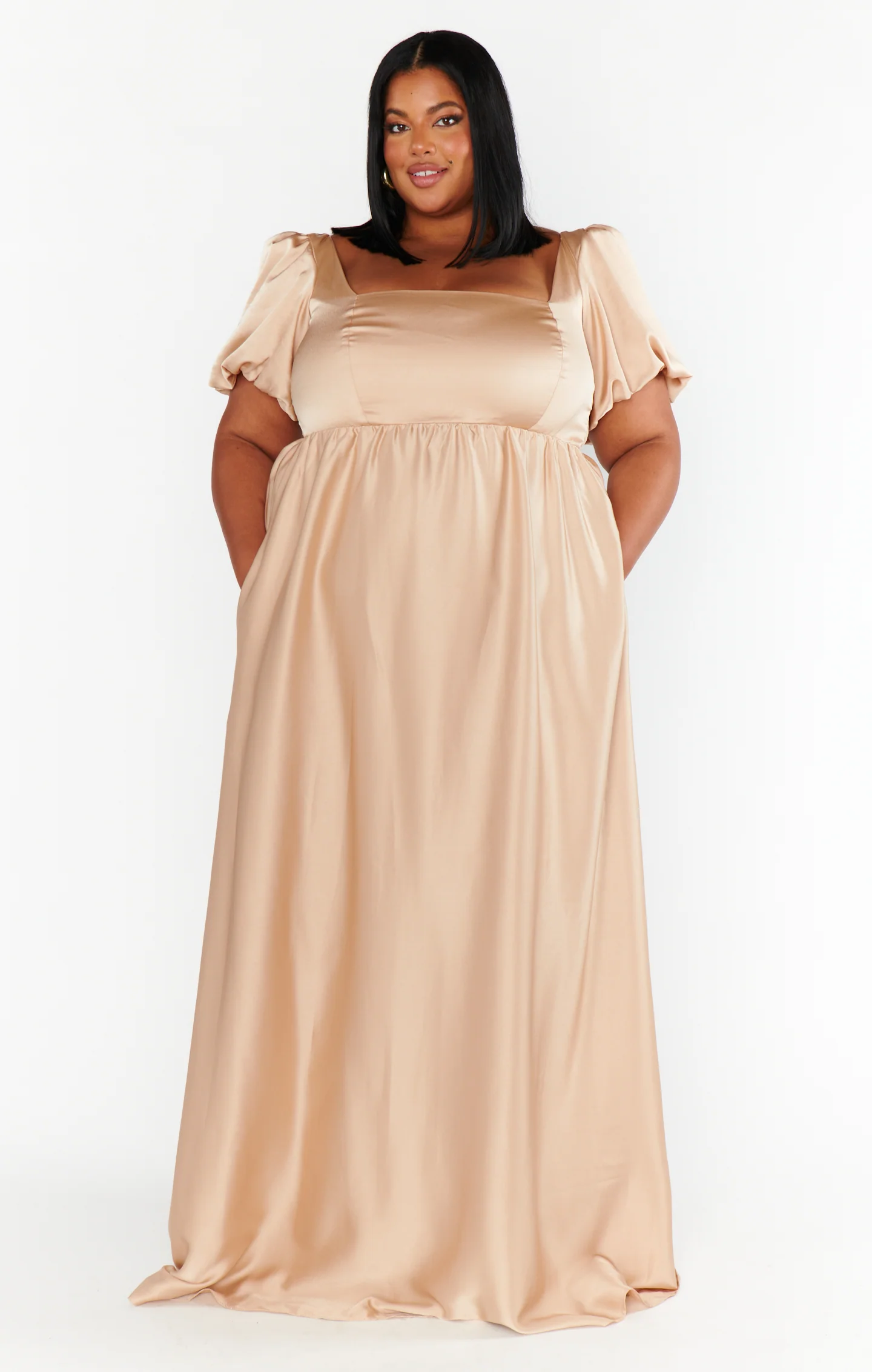 Luna Maxi Dress ~ Gold Velvet Silky