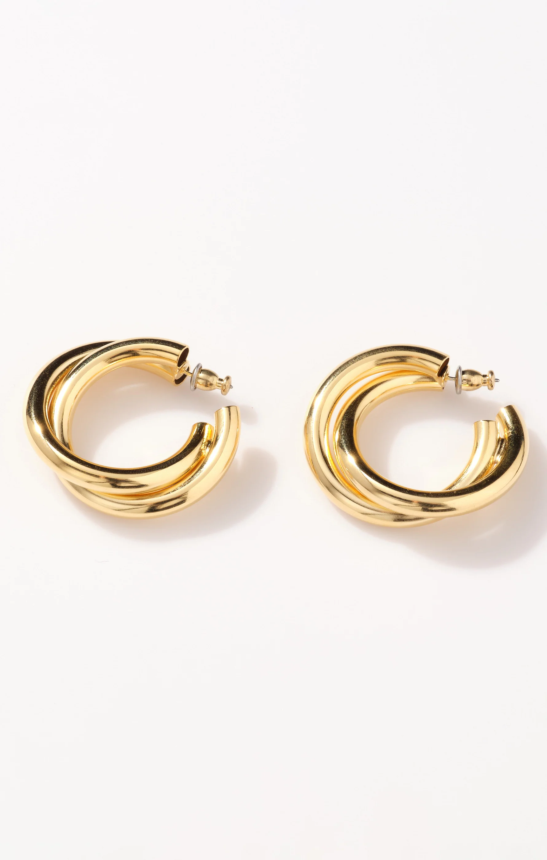 Gaby Twist Hoop Earrings ~ 18k Gold Plated