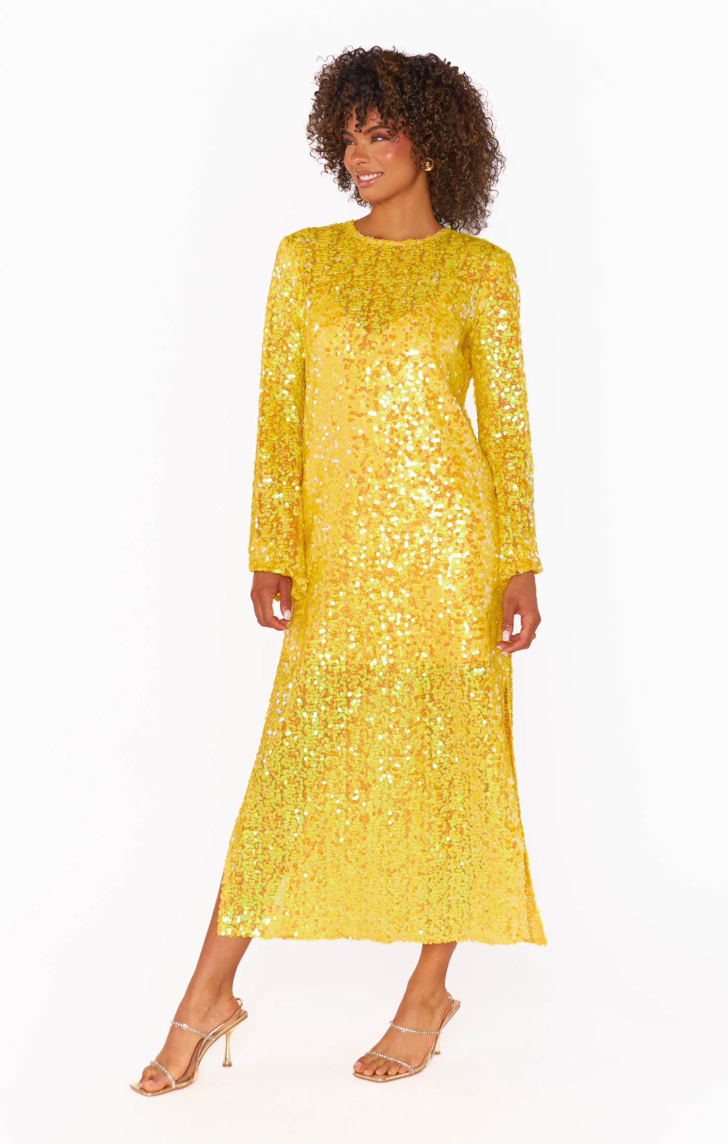 Luna Midi Dress ~ Gold Glitter