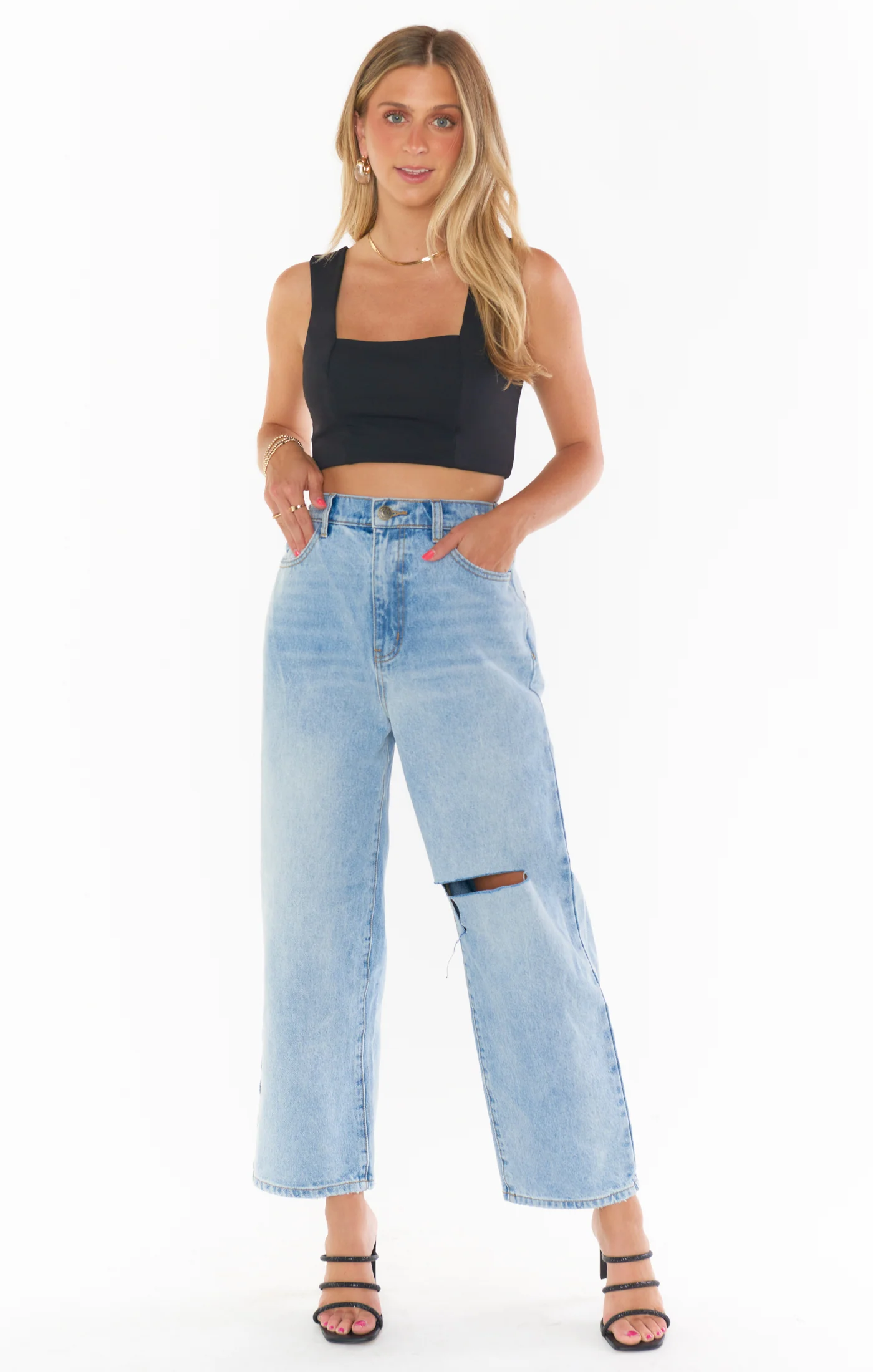 Ansley Crop Top ~ Black Stretch